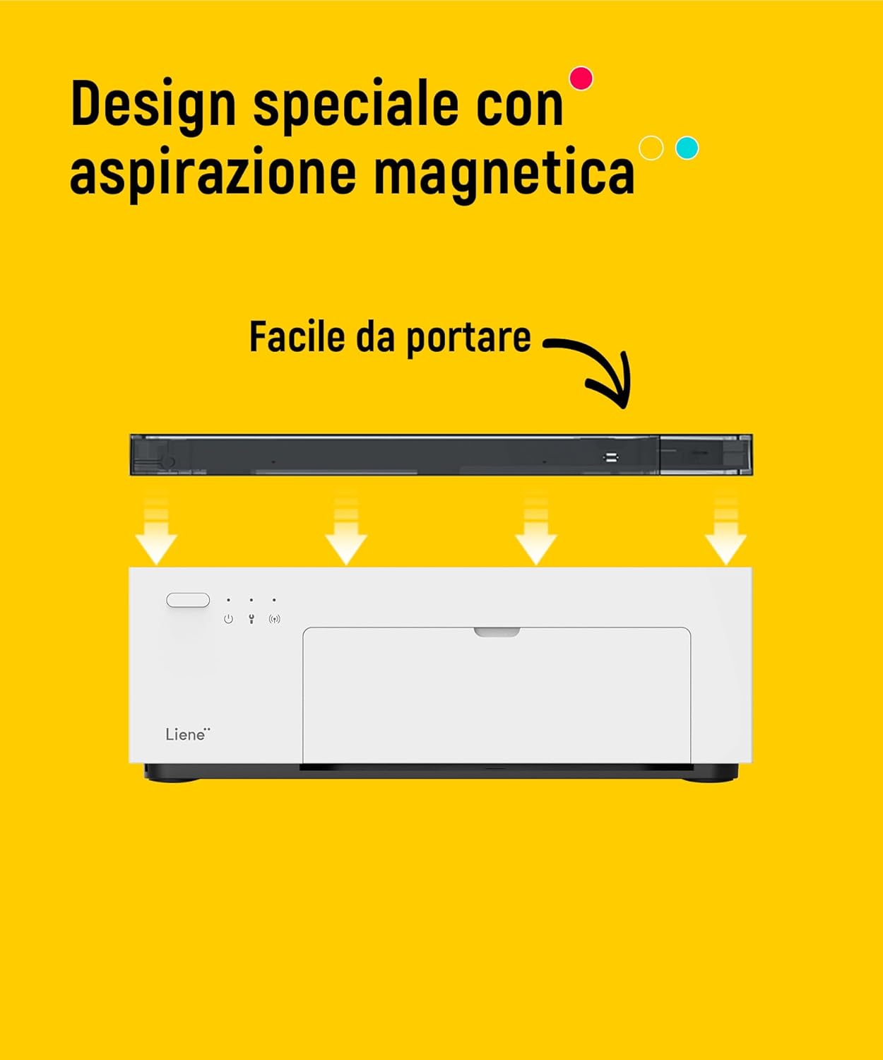 Detalle de Liene Amber M100: stampante fotografica per smartphone, stampa sublimazione 10x15