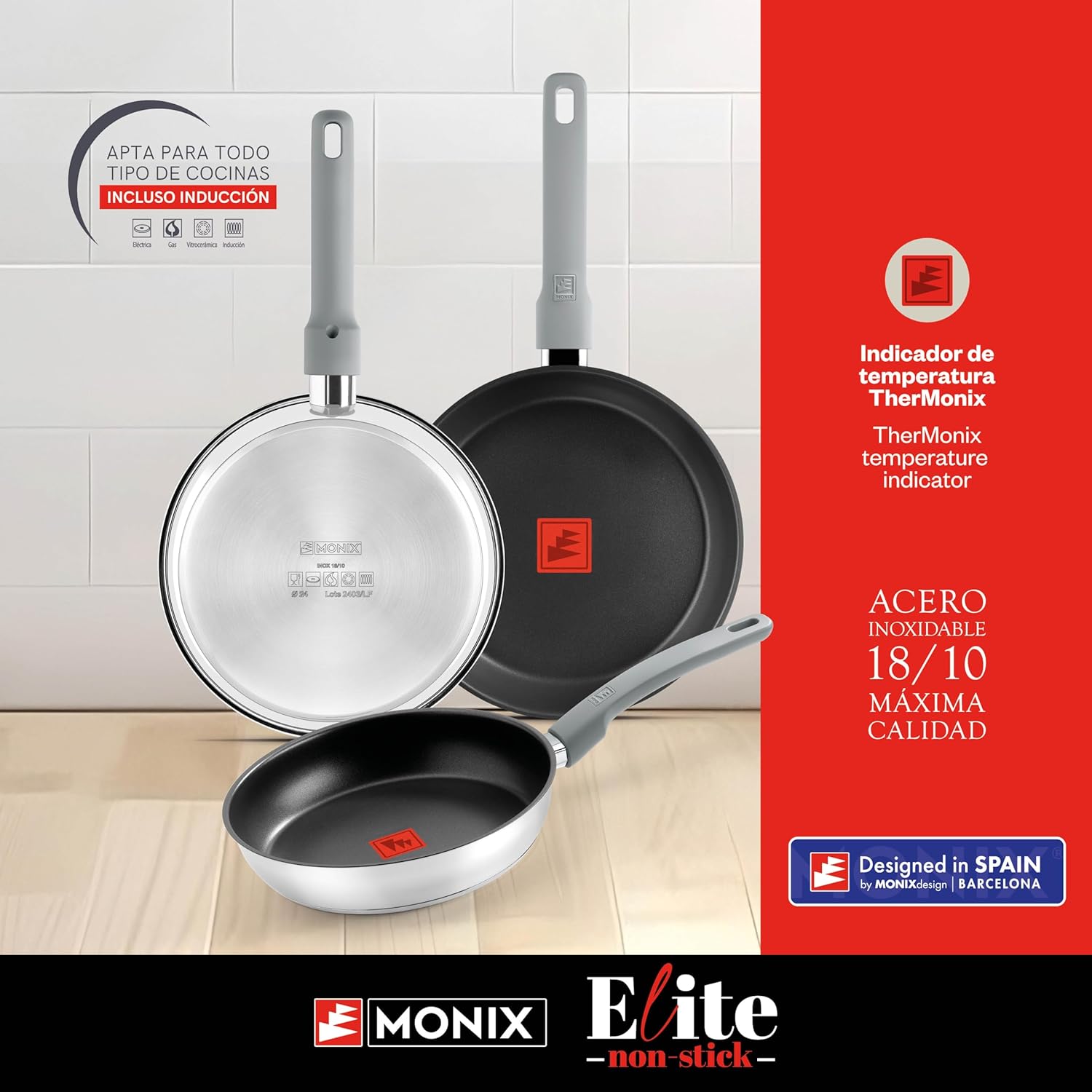 Thumbnail 2 de MONIX Elite Non Stick | Set de 3 Sartenes