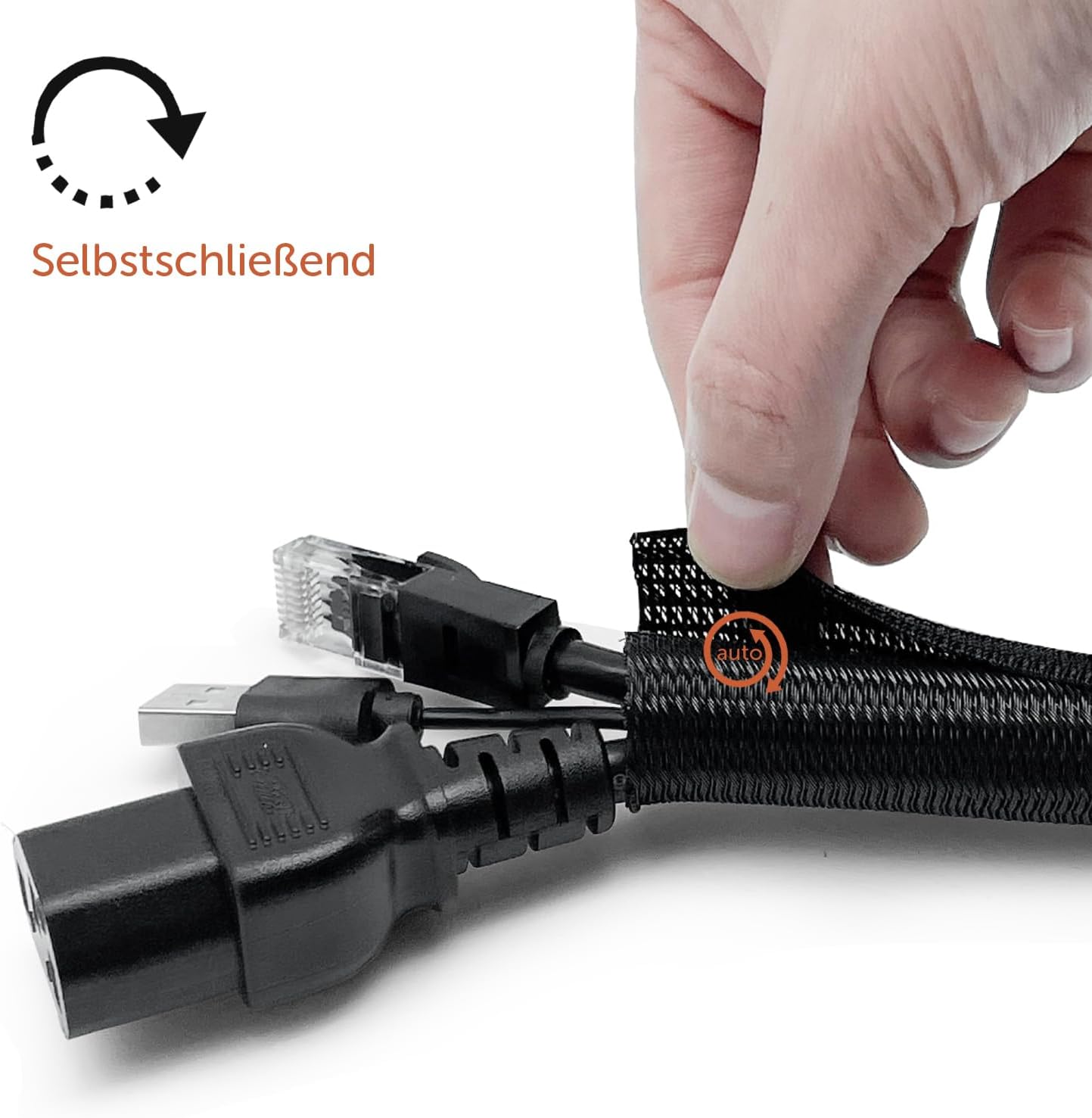Thumbnail 2 de shinfly 13mm-3m Kabelschlauch Selbstschließend Schwarz – flexibles Kabelmanagement für TV, PC und mehr