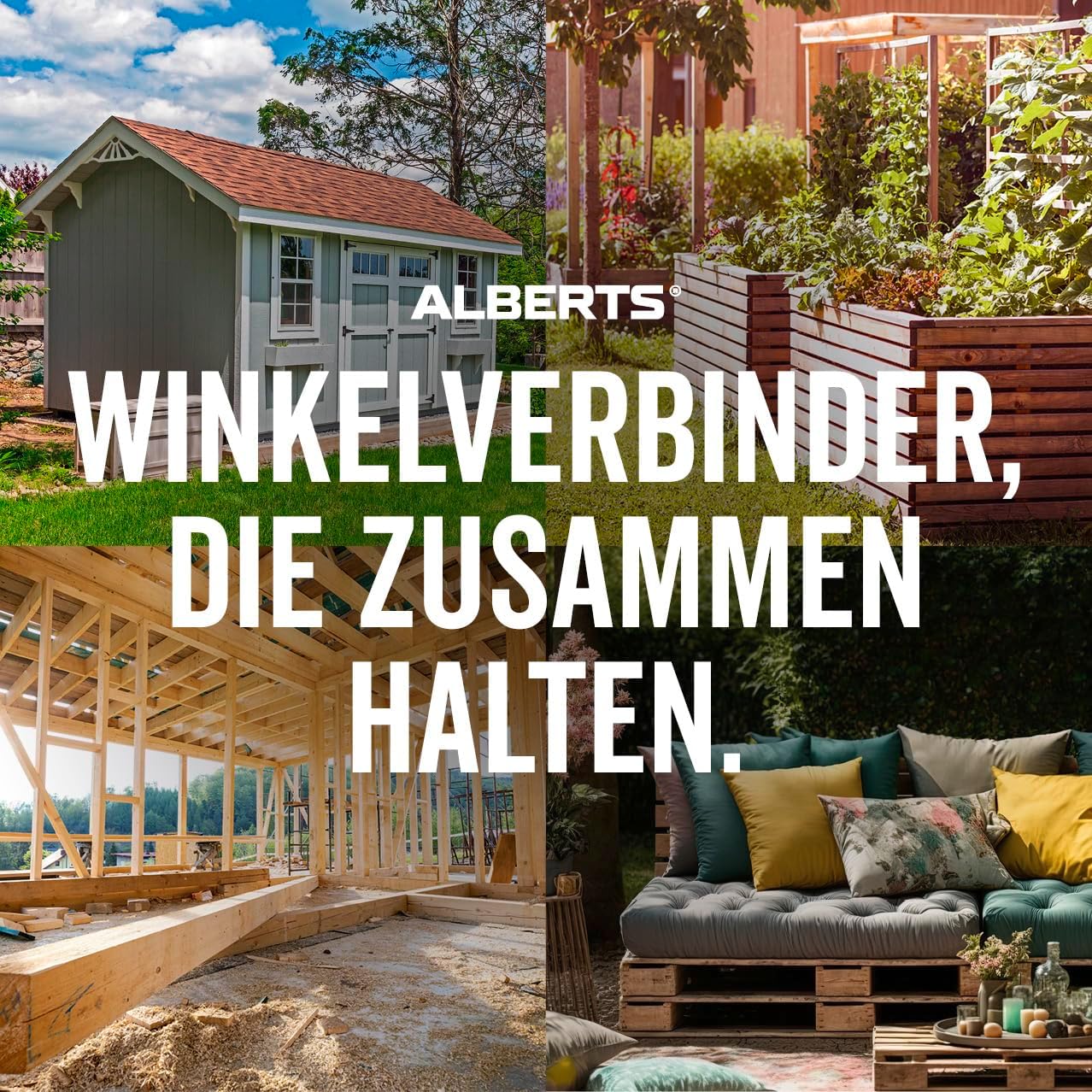 Thumbnail 2 de Alberts 824570 Winkelverbinder, schwarz – 40 x 40 x 40 mm, verzinkter Stahl