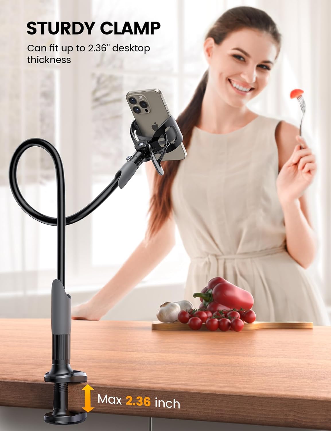 Detalle 2 de Lamicall Gooseneck Phone Holder for Bed ⚙