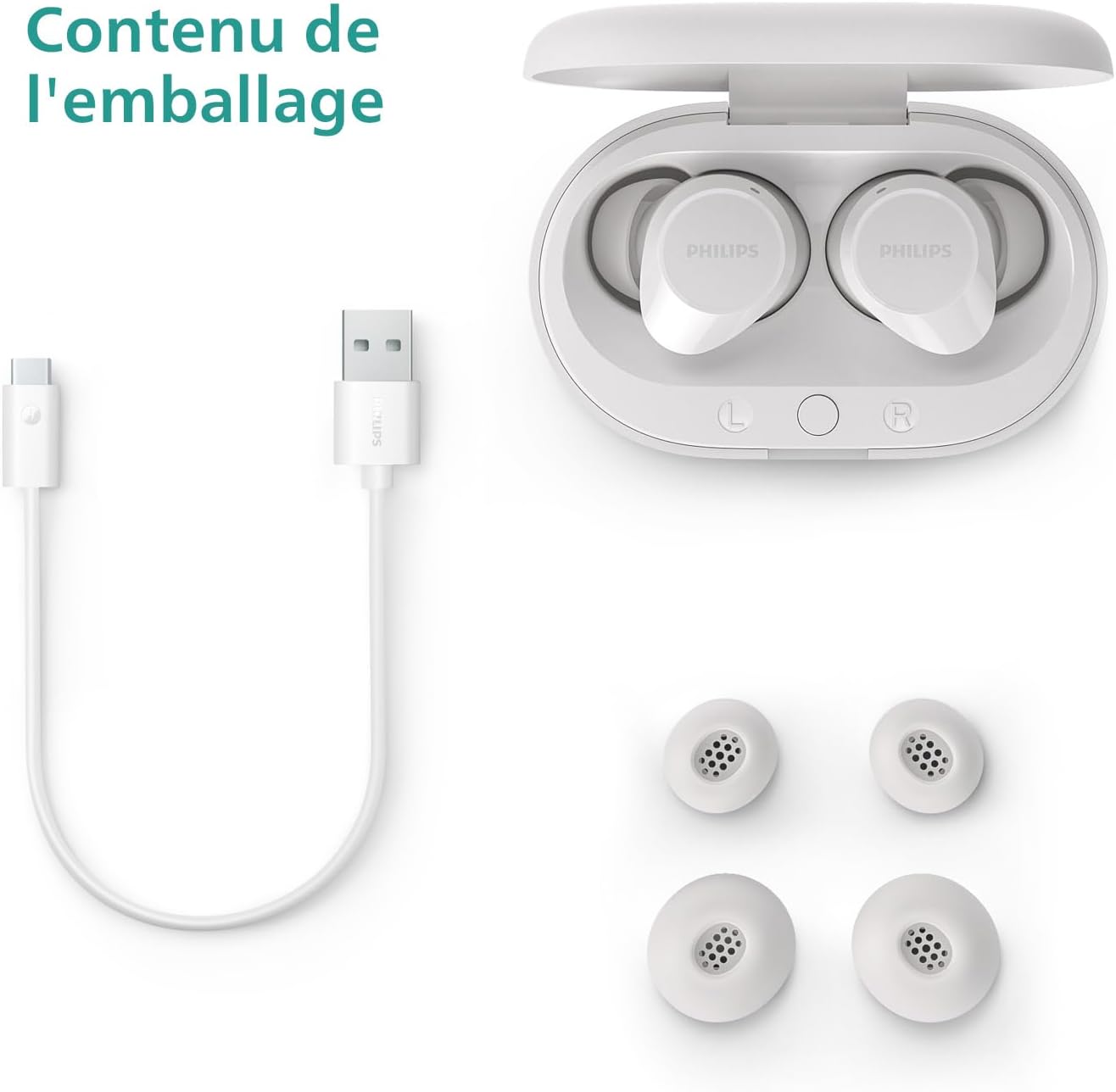 Thumbnail 2 de Philips TAT1209WT True Wireless In Ear – Petits écouteurs, grande fiabilité et son naturel