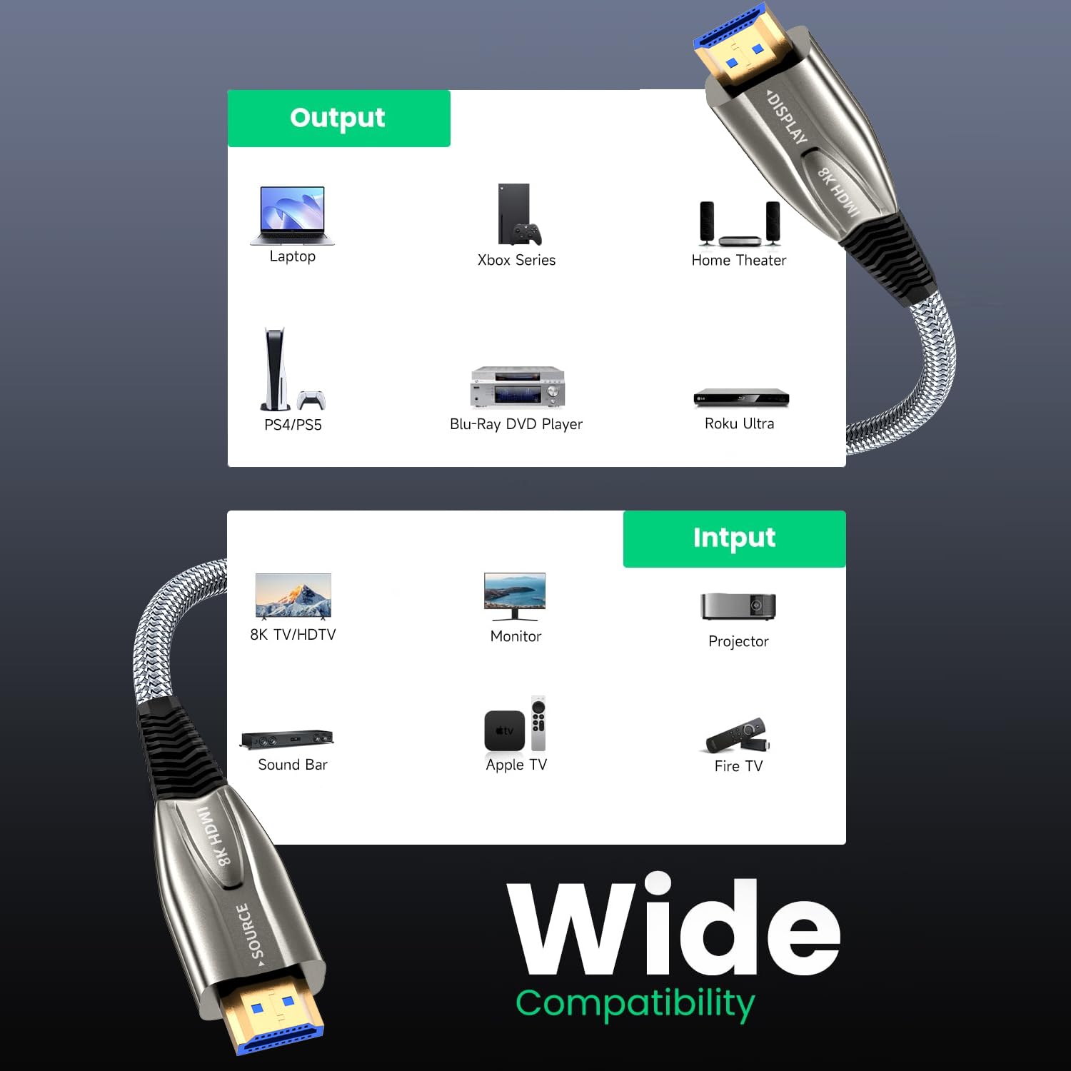 Detalle 2 de Ploiwue 8K HDMI optical fiber cable 6m