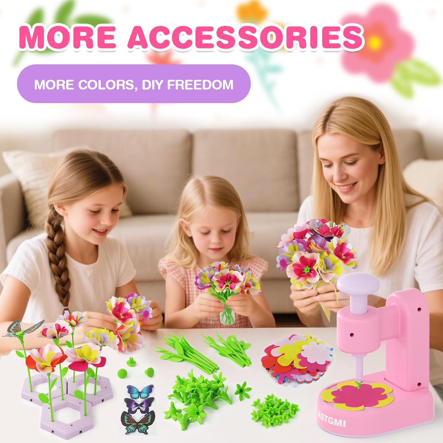 Detalle de ASTGMI DIY Blumen-Bastelset für Kinder ab 3 Jahren