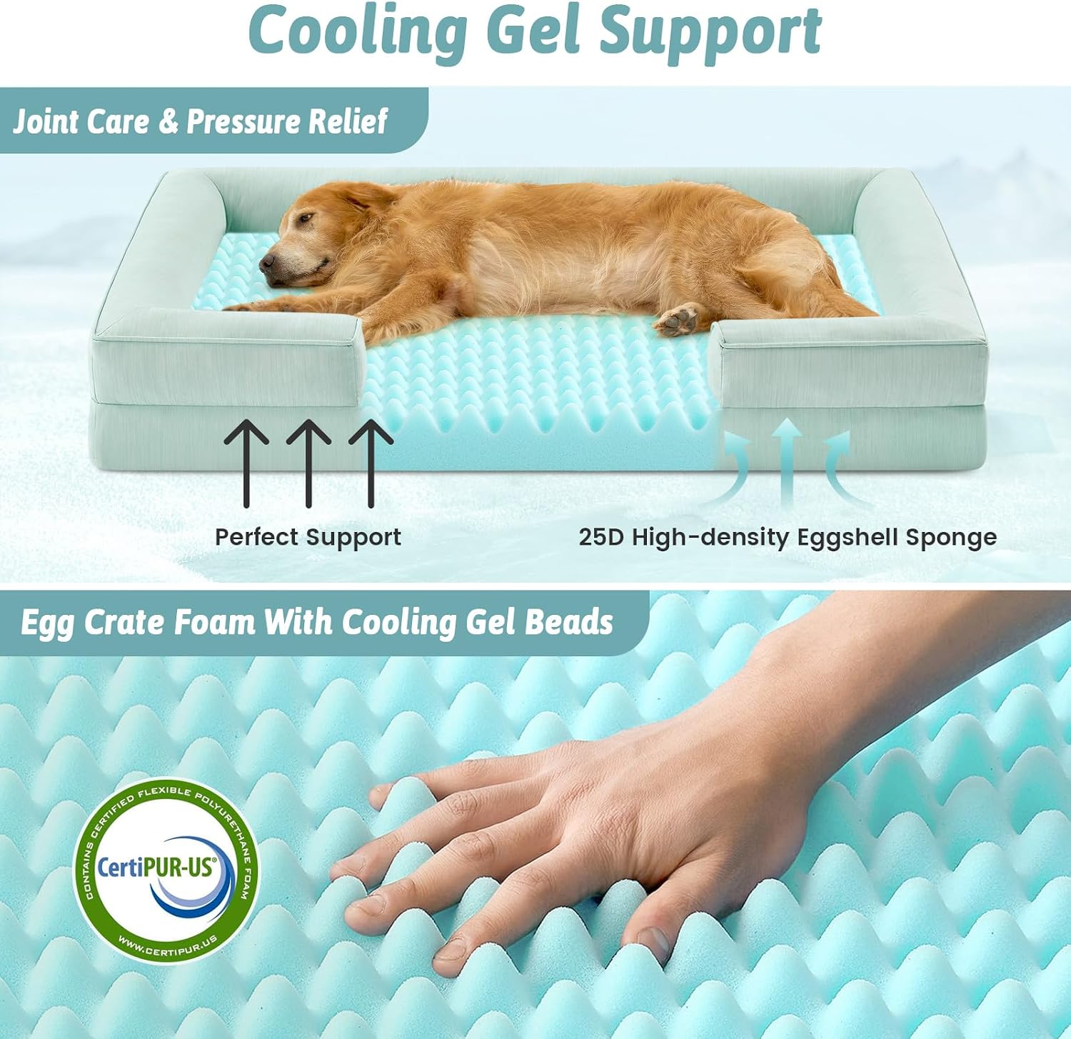 Detalle 1 de COZY KISS Orthopedic Dog Bed, 44x32 inch