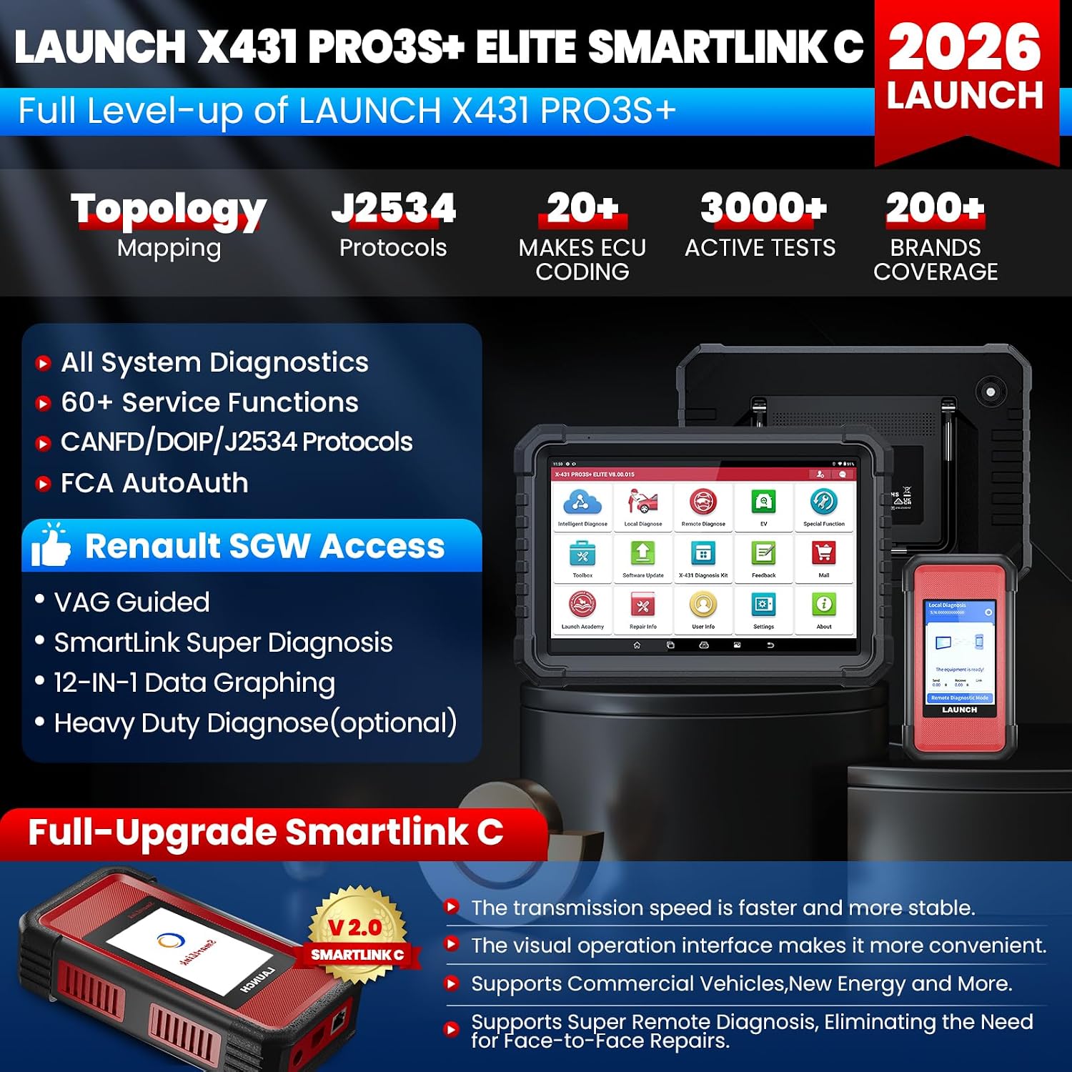 Detalle 2 de LAUNCH X431 PRO3S+ Elite 2026 All-in-One Scanner