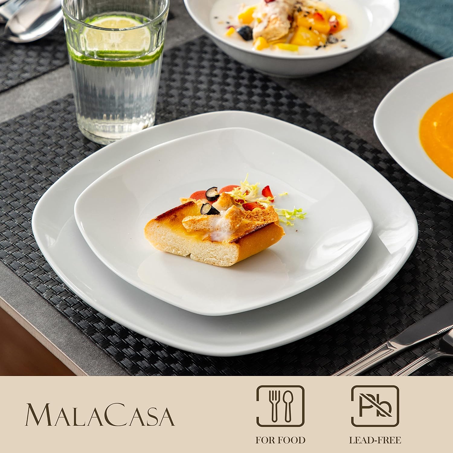 Detalle 2 de MALACASA Vajilla Elisa 24 piezas porcelana