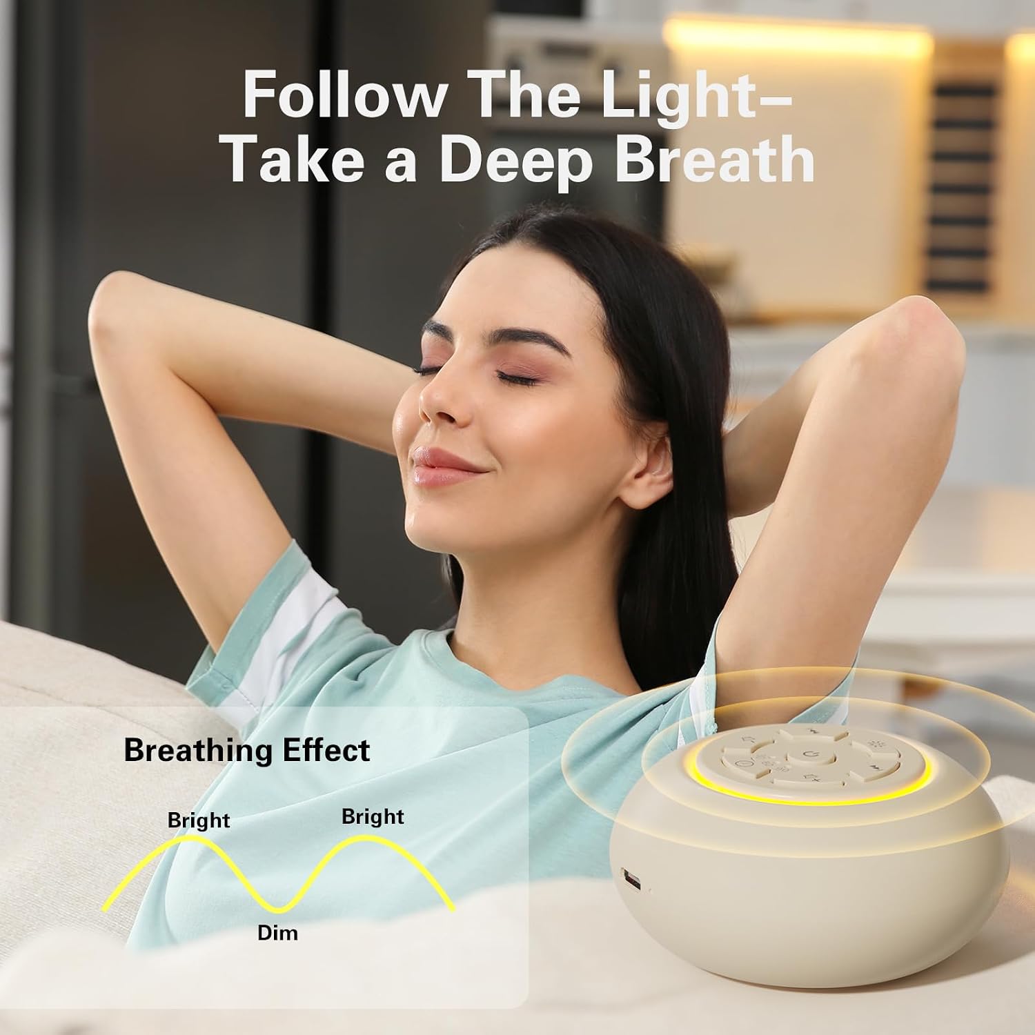 Thumbnail 3 de GMEKA Portable White Noise Machine with Nursery Night Light (USB Rechargeable) and 24 Soothing Sounds