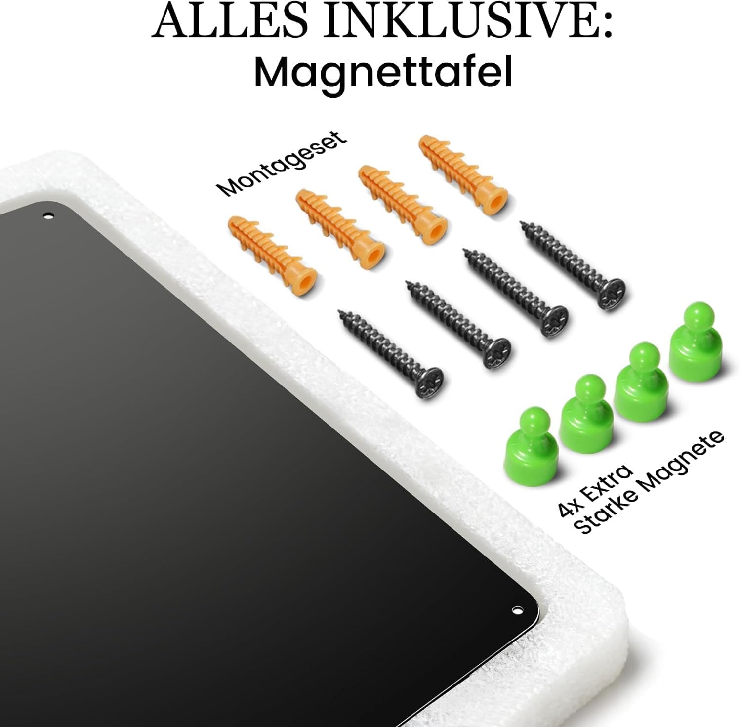 Thumbnail 6 de Qiytecno Magnettafel 50x100cm Mattschwarz 🖼️