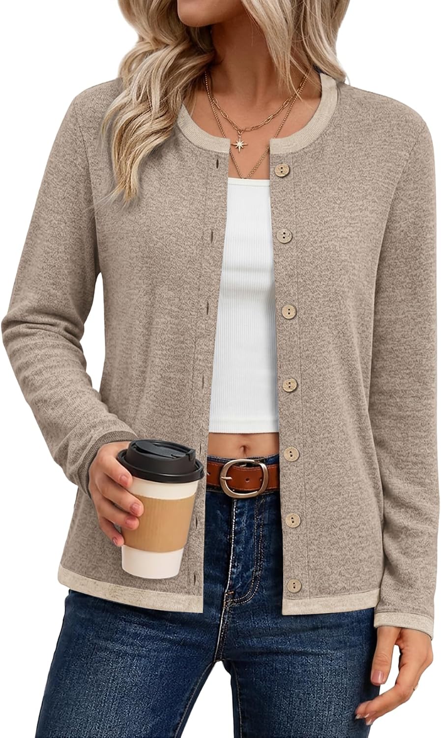 Thumbnail 1 de WIHOLL Women's Cardigan Sweater in Knit