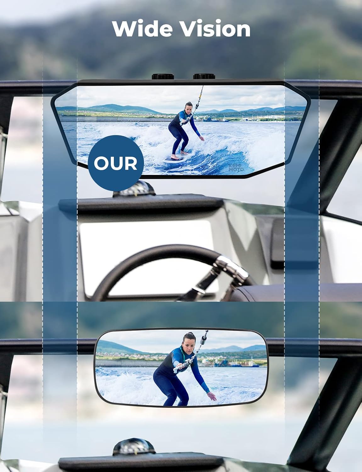 Thumbnail 1 de KEMIMOTO Boat Mirror 10.5 in