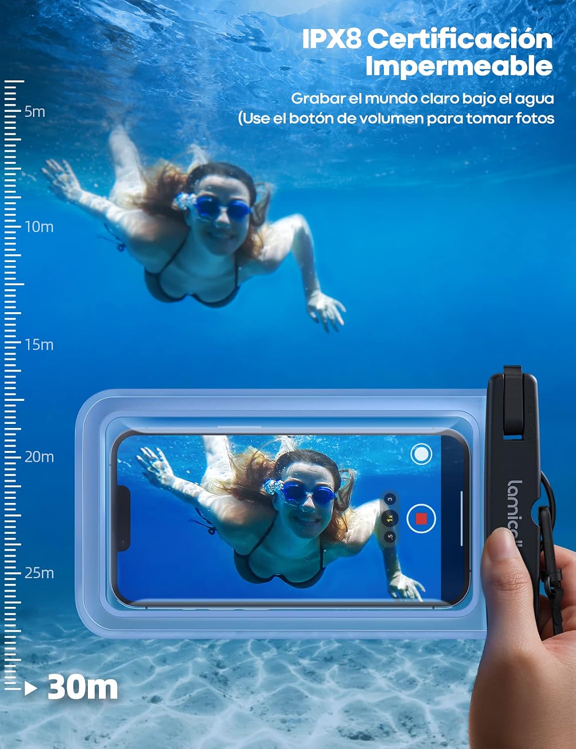Thumbnail 1 de Lamicall Funda Impermeable Móvil 7 Pulgadas