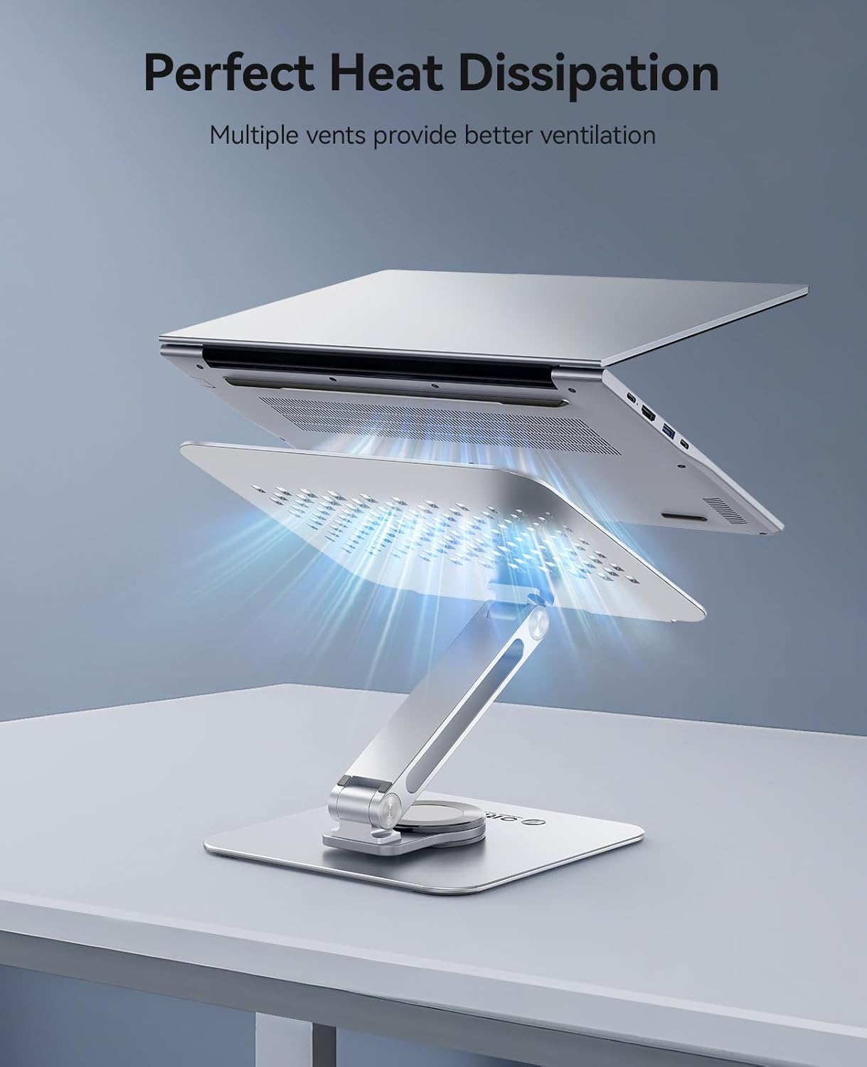 Detalle 2 de ORICO ST10: Supporto PC Portatile Regolabile e Pieghevole in Alluminio 13–17.3”