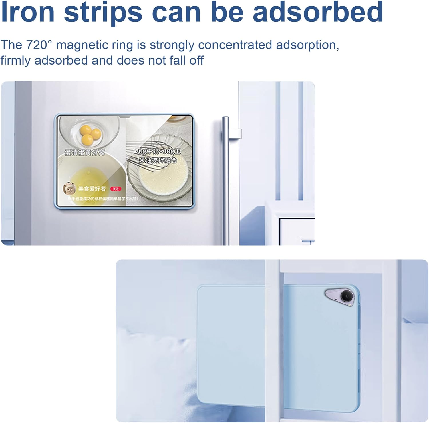 Thumbnail 5 de zZjoOoj Hülle für Xiaomi Pad Mini 8,7 Zoll – 360° drehbar, magnetisch & teilbar mit Ständer (blau)