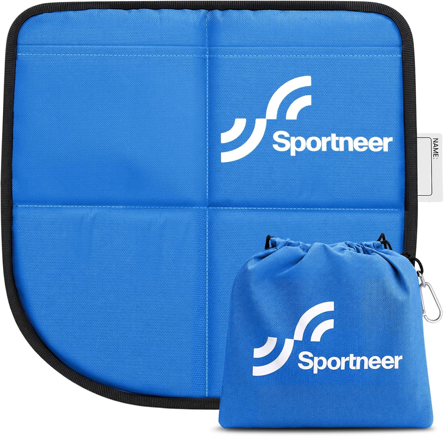Detalle de Sportneer CSP-01 Folding Seat Pad, Lightweight Blue Cushion with Storage Pockets