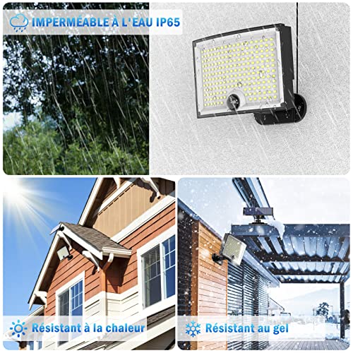 Detalle de KagoLing Lampe Solaire Extérieure – 202 LED, Détecteur Mouvement, Télécommande, panneau séparé 5m