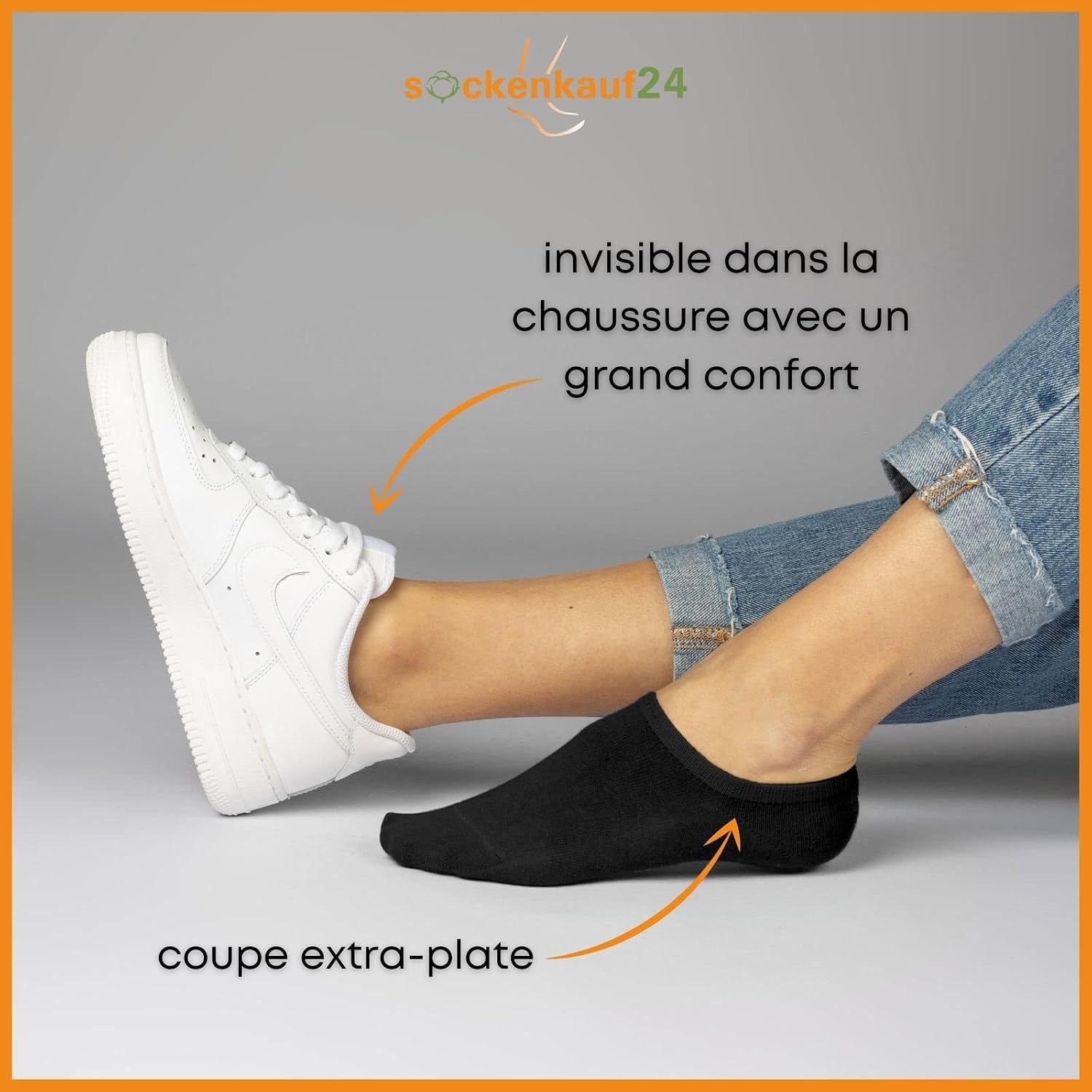 Detalle de Lot de 10 paires de socquettes basses invisibles en coton pour femme & homme