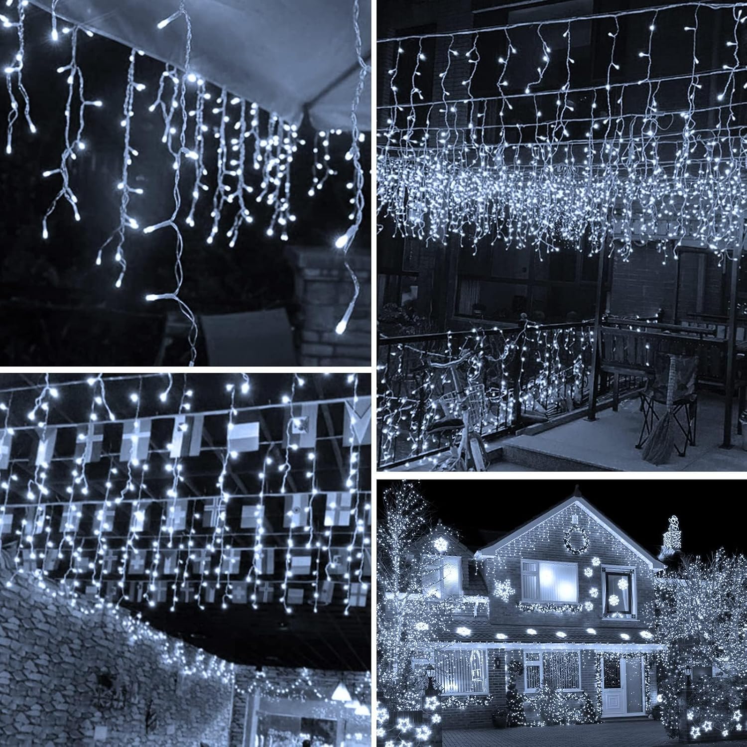 Thumbnail 6 de HOSPAOP YL400C-31 ijspegelverlichting, 10 m, 400 witte leds en 8 lichtstanden