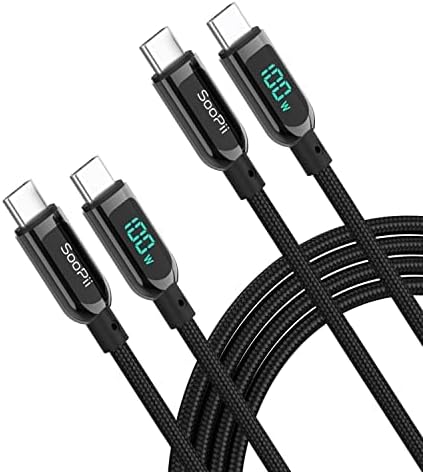 Detalle de SOOPII Cable USB C a USB C 3m 2 Pack ⚡ Carga Rápida Nylon