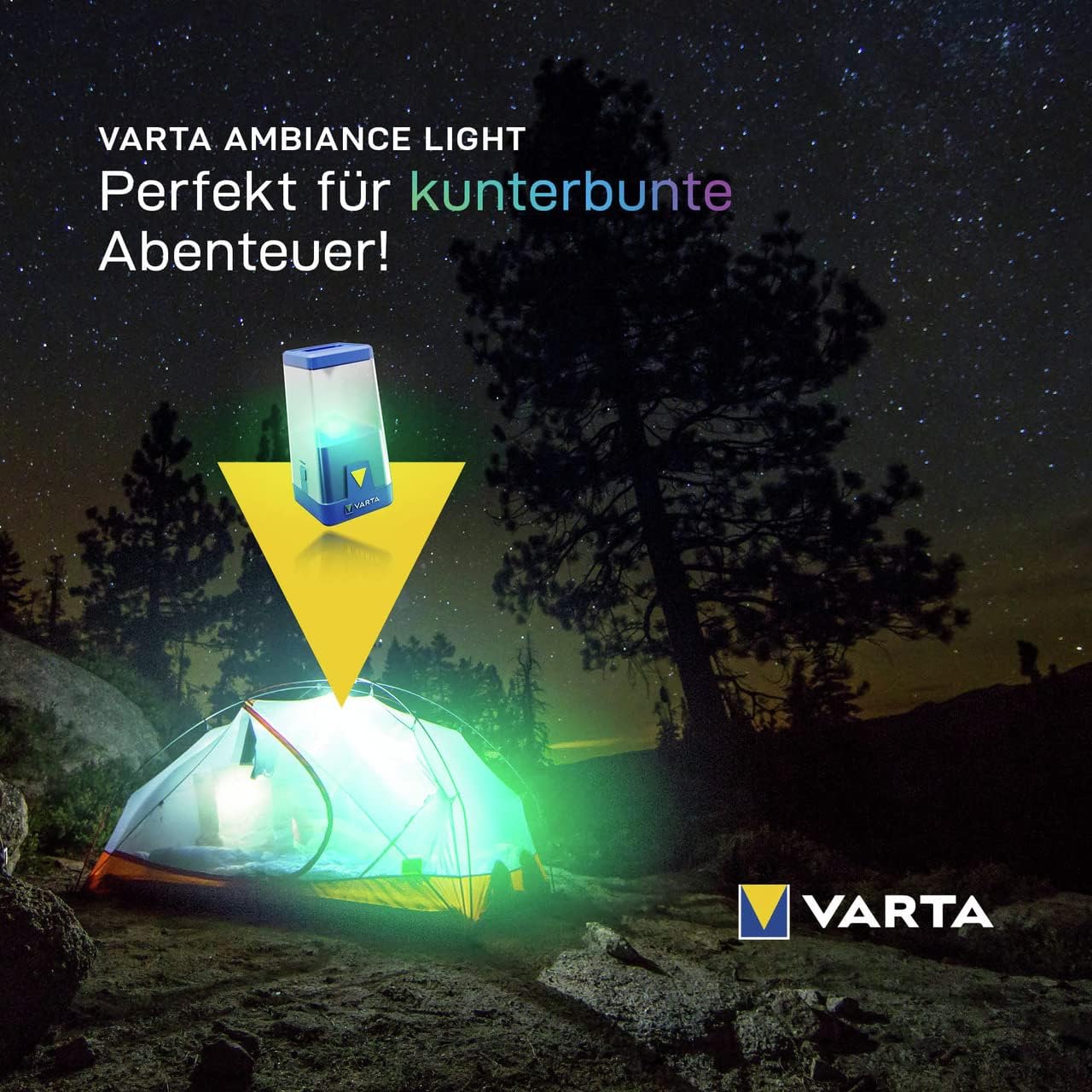 Thumbnail 3 de VARTA Campinglampe LED Outdoor Ambiance L20 mit Dimmfunktion – Campingleuchte für 6x AA (unbestückt)