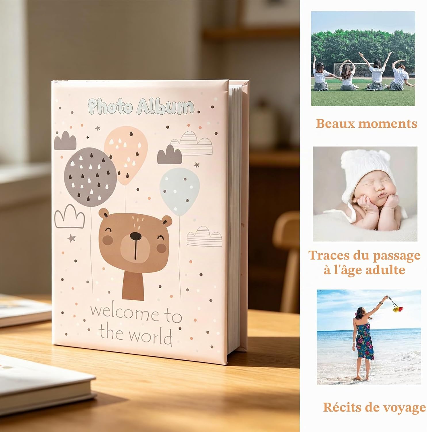 Thumbnail 6 de HSYTEK babyfotoalbum voor 300 foto's, 50 pagina's, 33 x 22,5 cm