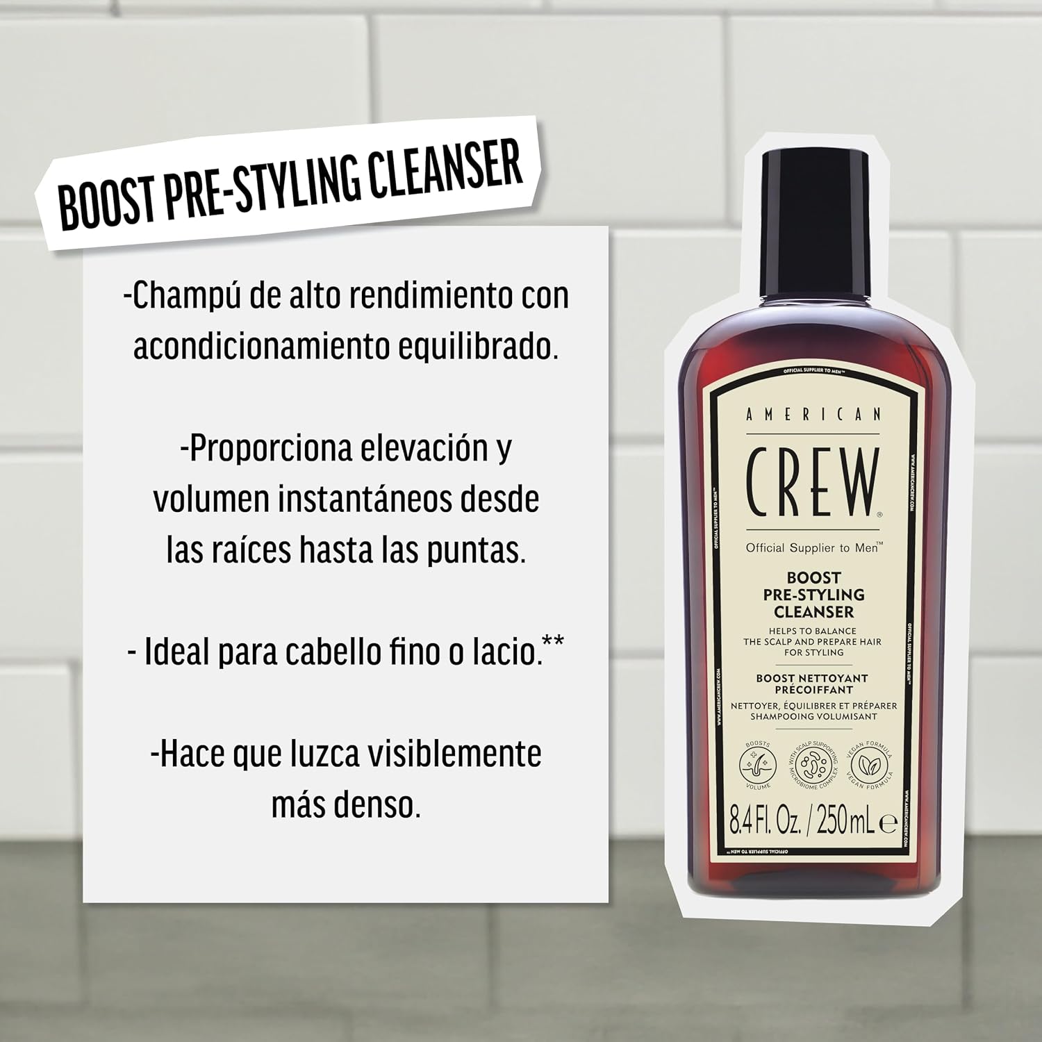Thumbnail 4 de American Crew Boost Pre-Styling Cleanser 💇♂️ Voluminizador para hombres