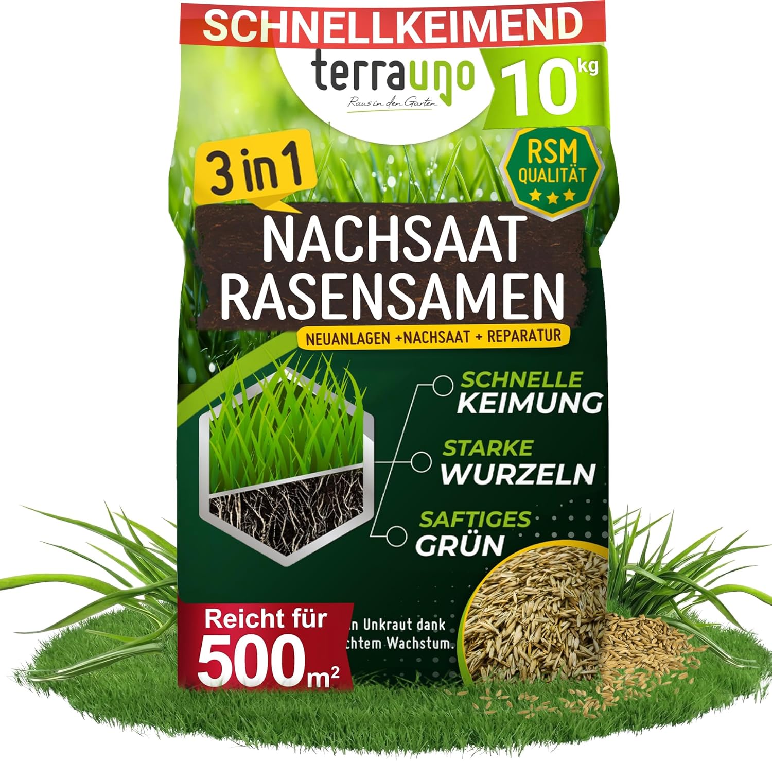 Detalle de Terrauno Rasensamen 10 kg für 200 m²