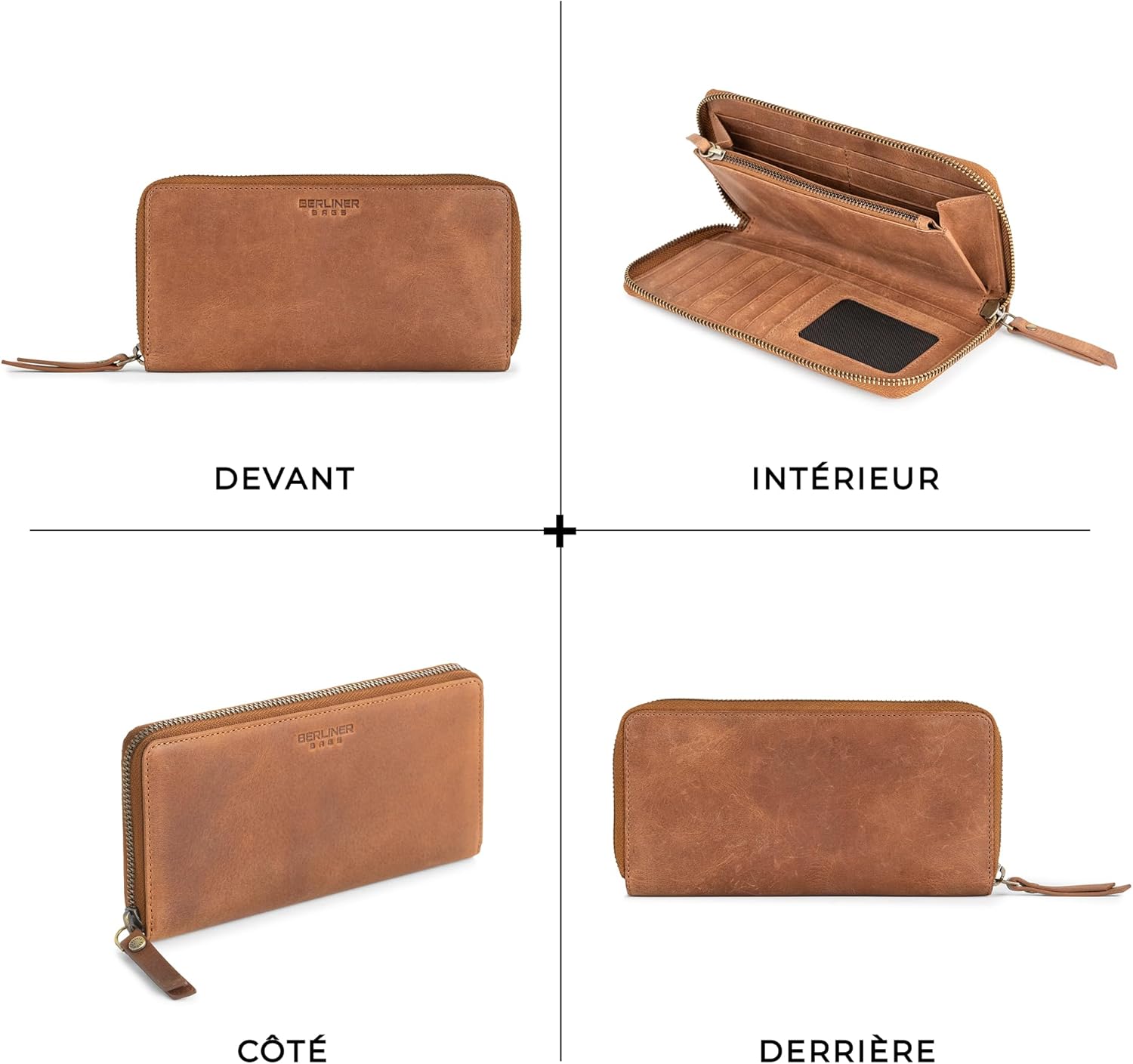 Thumbnail 4 de Berliner Bags Margo Grand Portefeuille en cuir avec protection RFID (Marron) – grand format