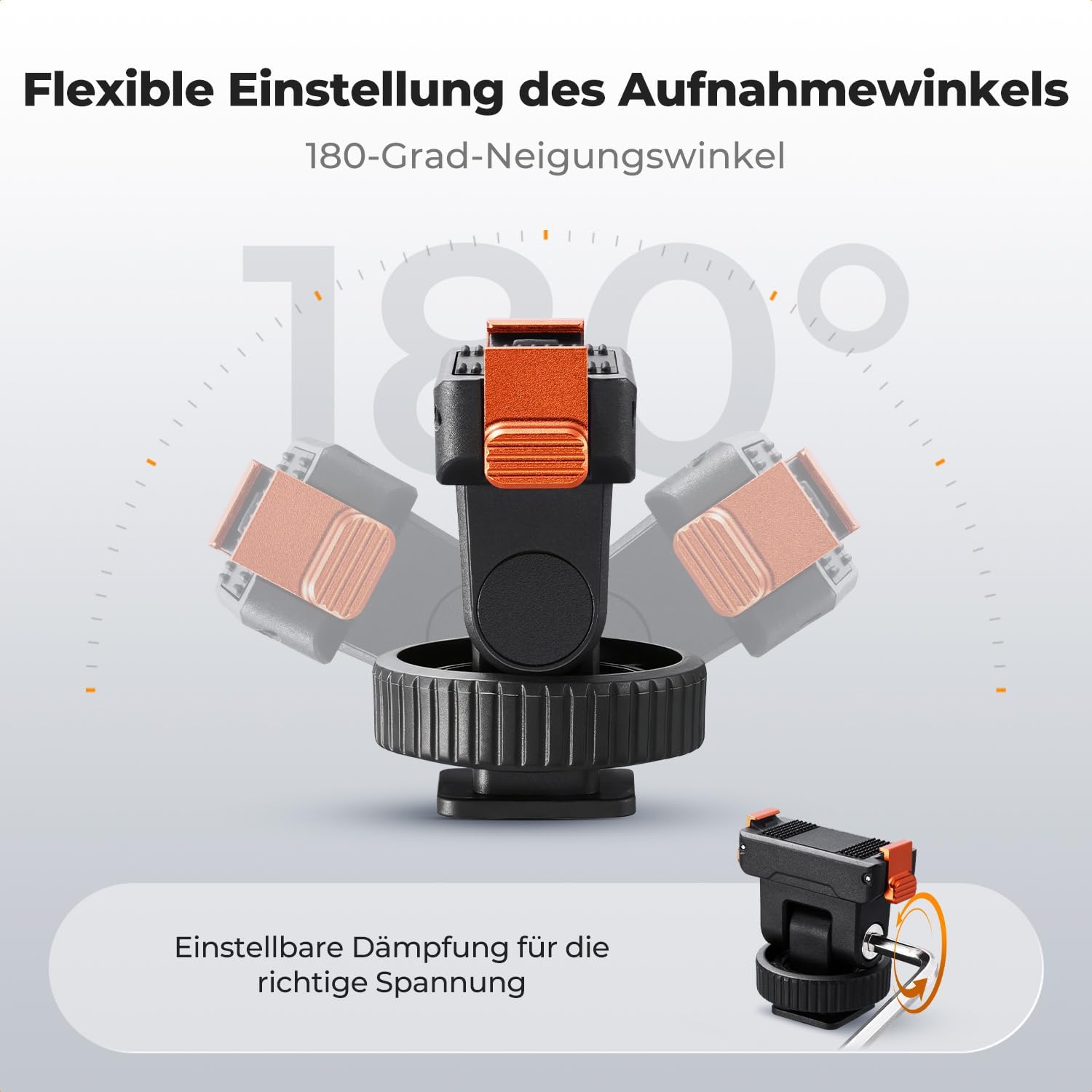 Detalle 2 de K&F CONCEPT Cold Shoe Adapter für Osmo Action 3/4/5 160°