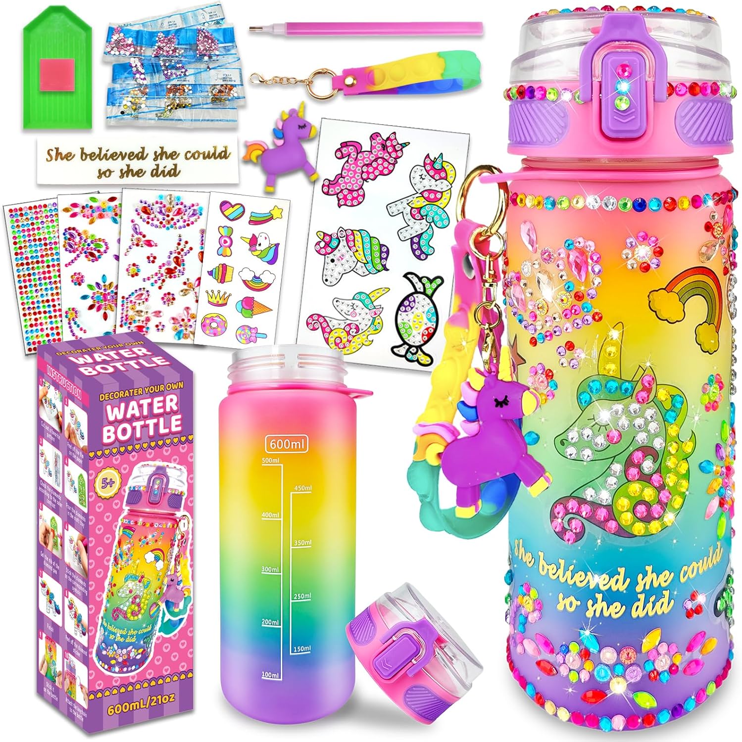 Detalle de EDSPORTSHOUSE Unicorn DIY Water Bottle Kit