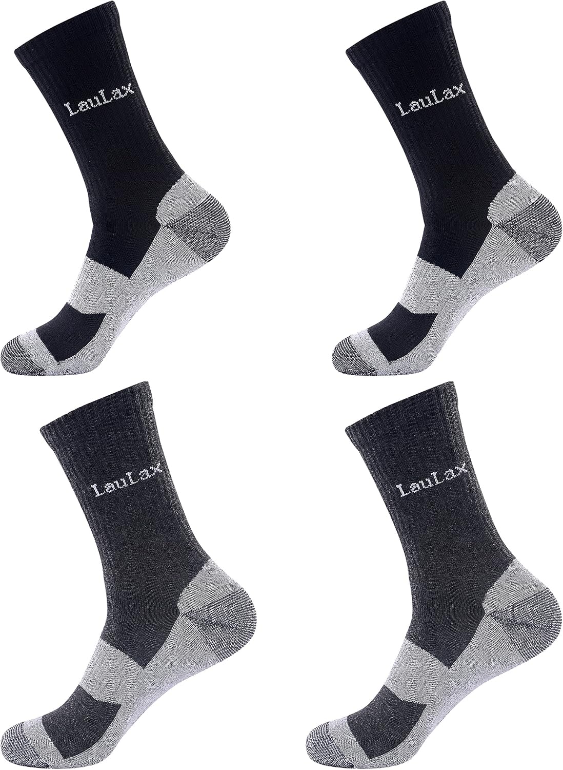 Detalle de Laulax 4 Pairs Ultra Comfortable Reinforced Seamless Toe Work Socks (Gift Box)