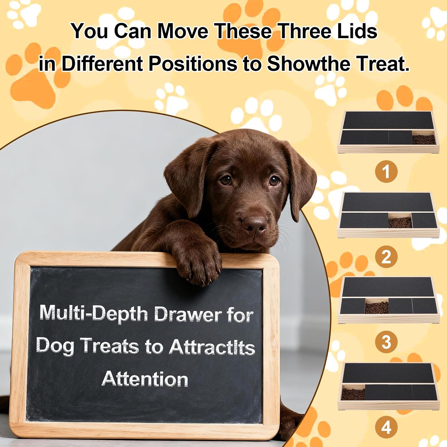 Detalle de Dog Scratch Board for Nails: Multifunctional Wooden Nail Care Scratcher with Snack Box (35x25cm)