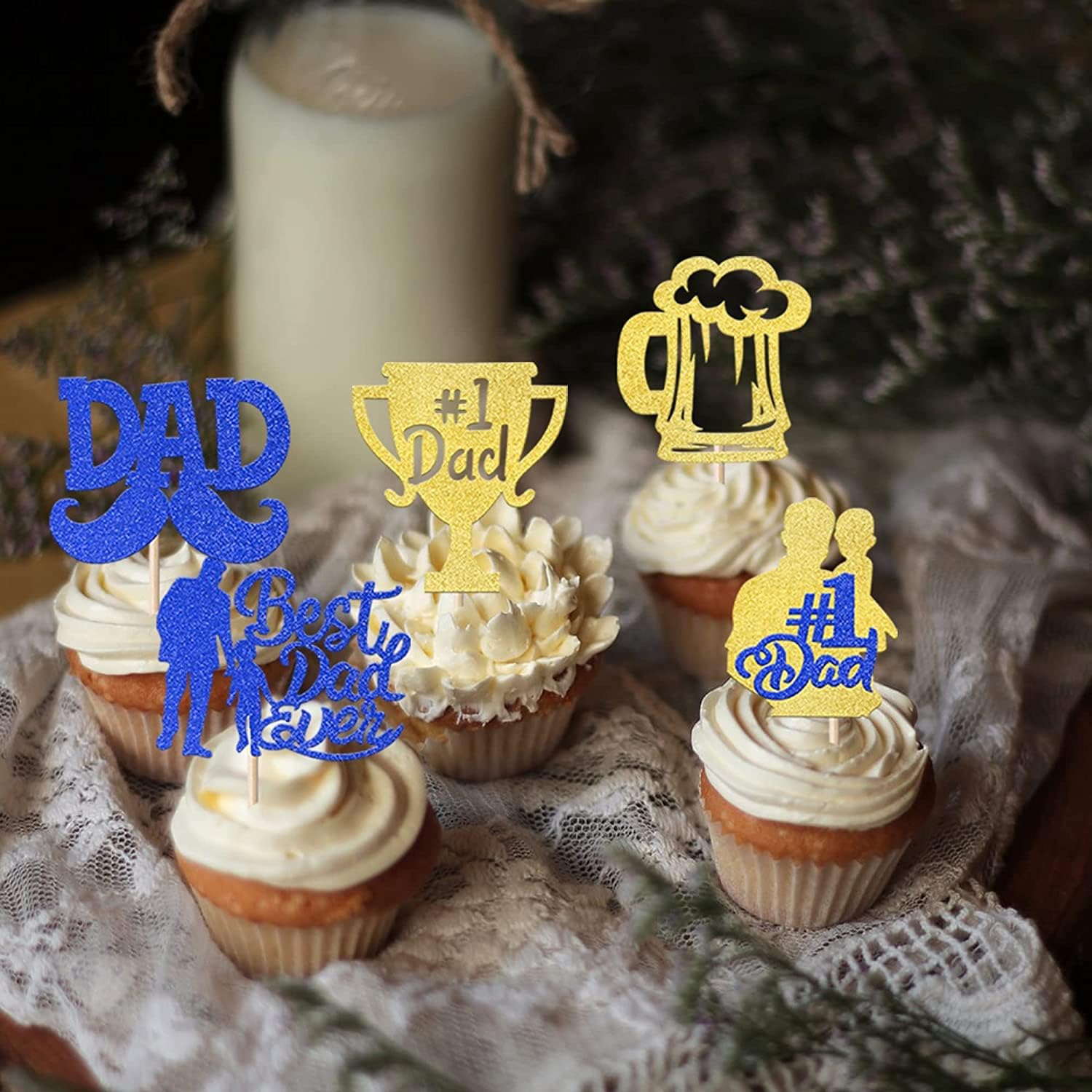 Thumbnail 5 de SYKYCTCY Tortendeko 24 Stück für Vatertag 🎂