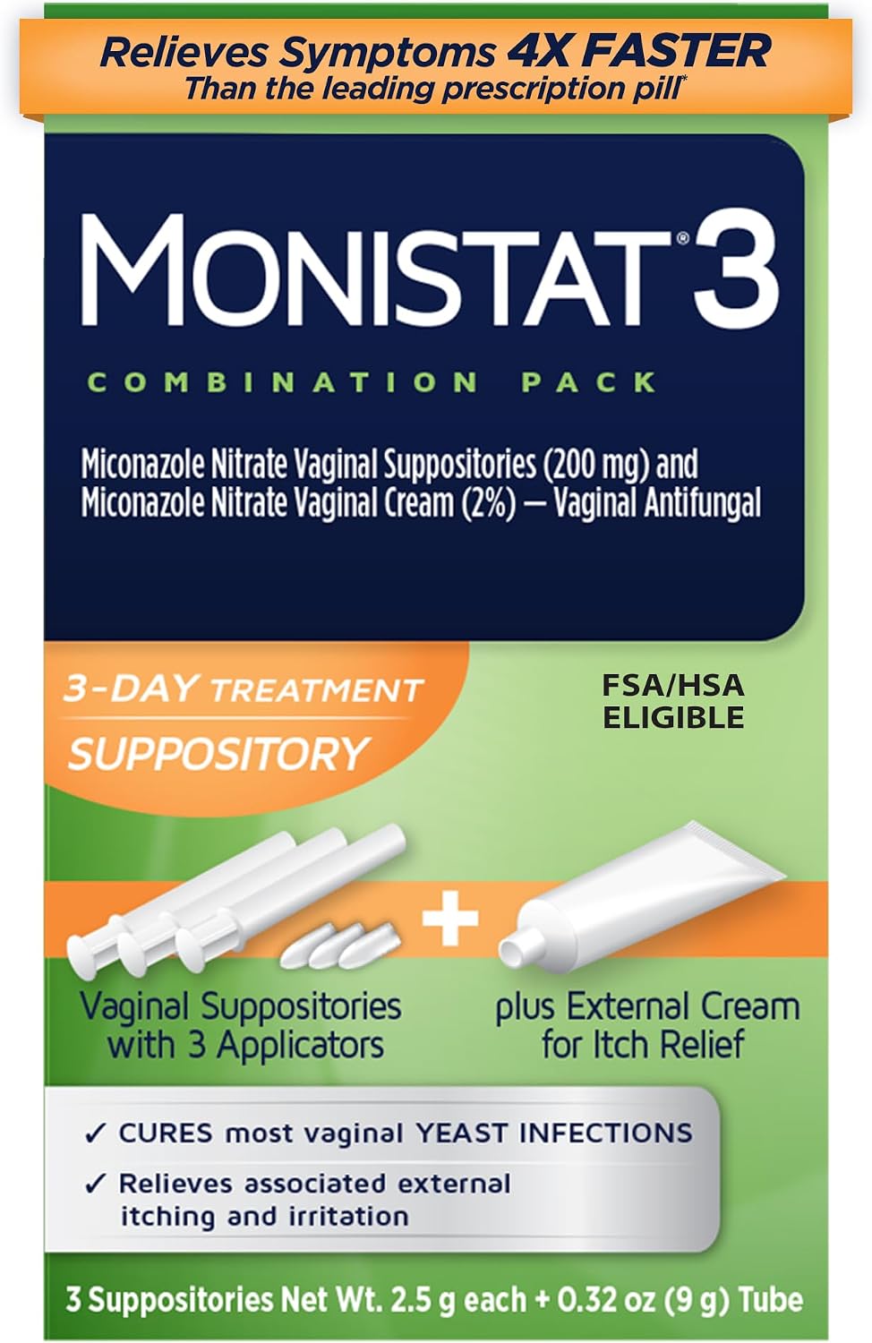 Detalle de Monistat 443005A2C 3-Day Yeast Infection Treatment with Miconazole Suppositories