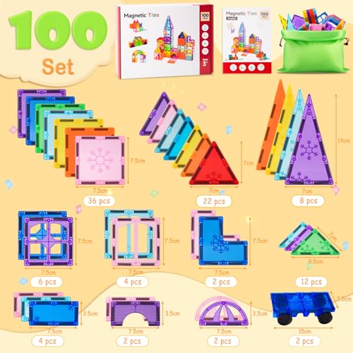 Thumbnail 6 de Xekel Bloques Magnéticos Construcción para Niños, 100 Piezas 🧲