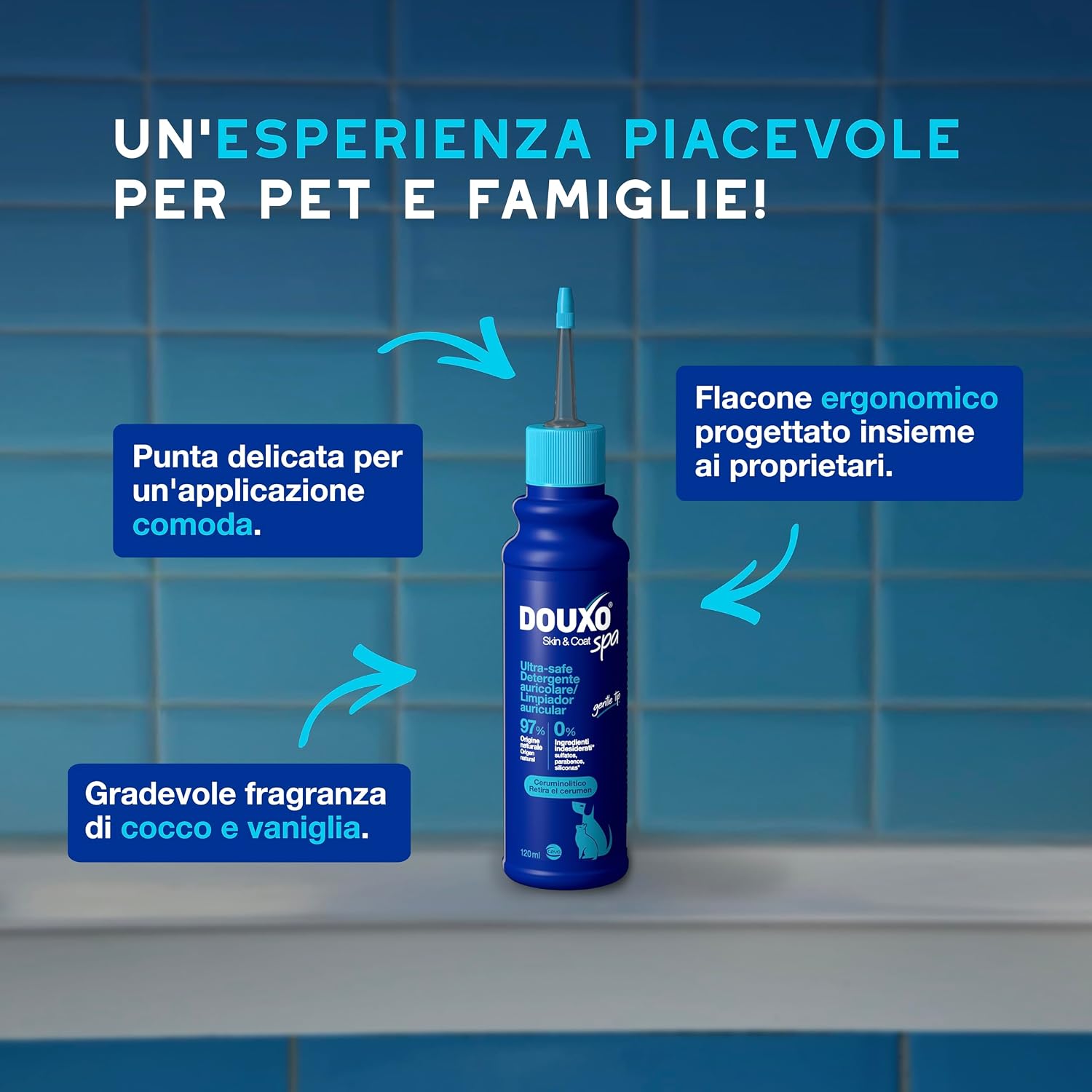 Detalle 1 de DOUXO Skin & Coat SPA detergente orecchie 120 ml