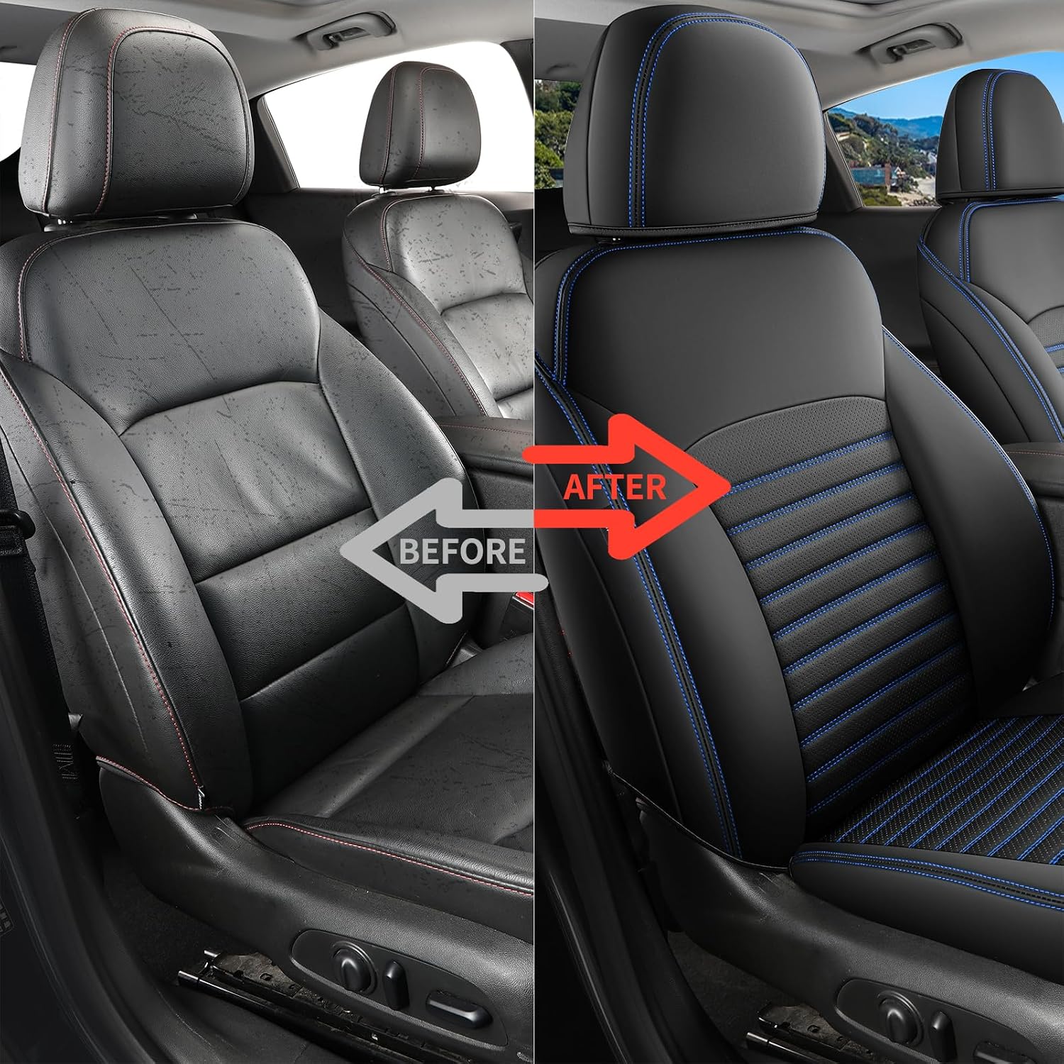 Thumbnail 5 de Huidasource Chevrolet Malibu Seat Covers, Faux Leather