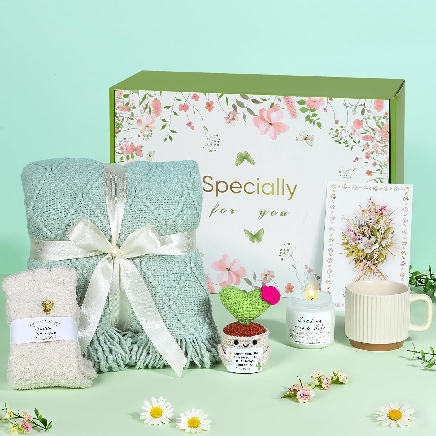 Detalle 2 de Geschenkkorb für Frauen mit Decke 7-teilig