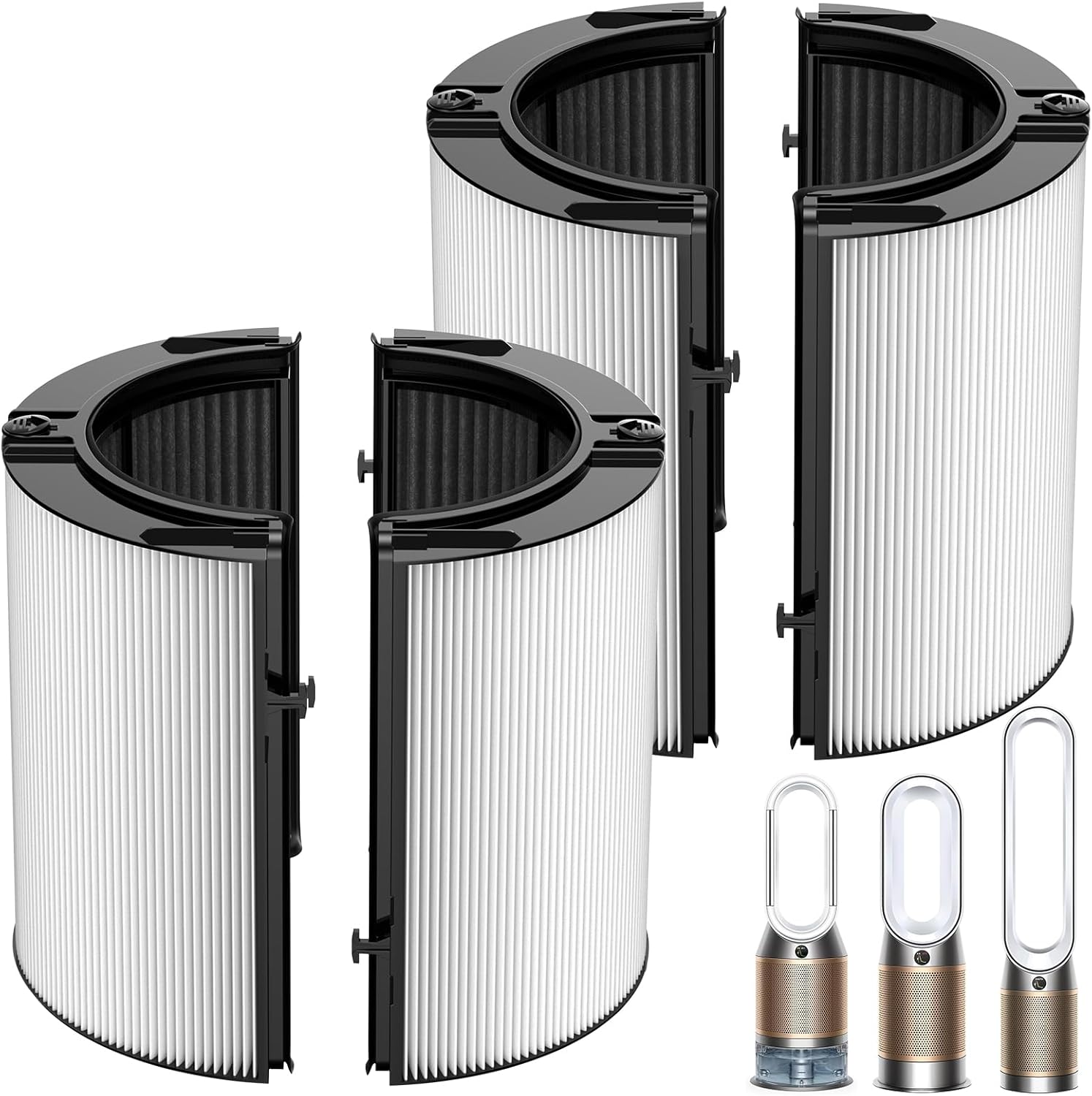 isinlive 2-Pack 360° HEPA + Activated Carbon Combo Filter (965432-01) for Dyson Air Purifiers