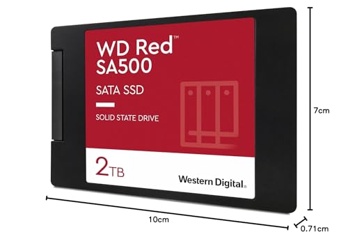 Detalle de WD Red SA500 2TB: NAS SATA SSD de 2,5" para almacenamiento rápido y fiable