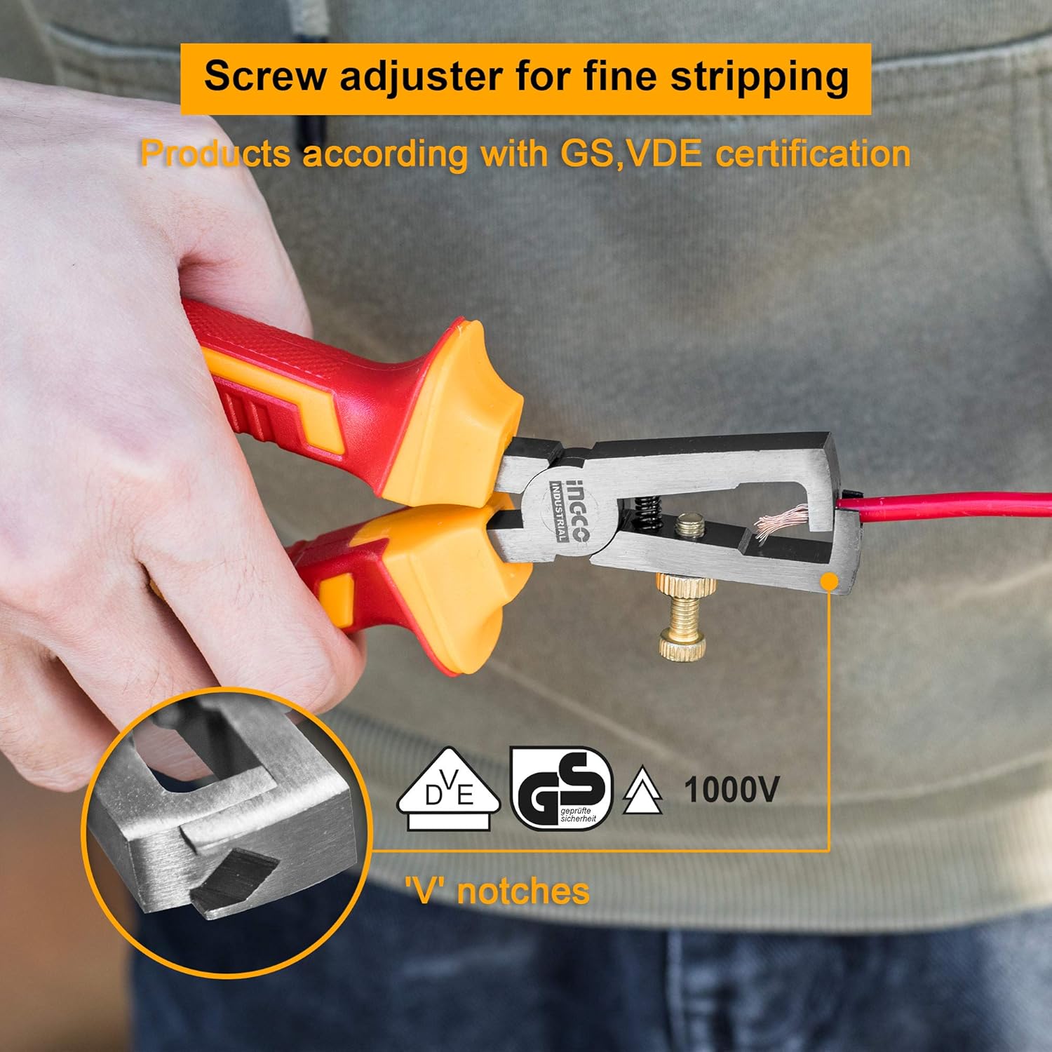 Detalle 2 de INGCO 5Pcs VDE Insulated Pliers Set 1000V ðŸ›