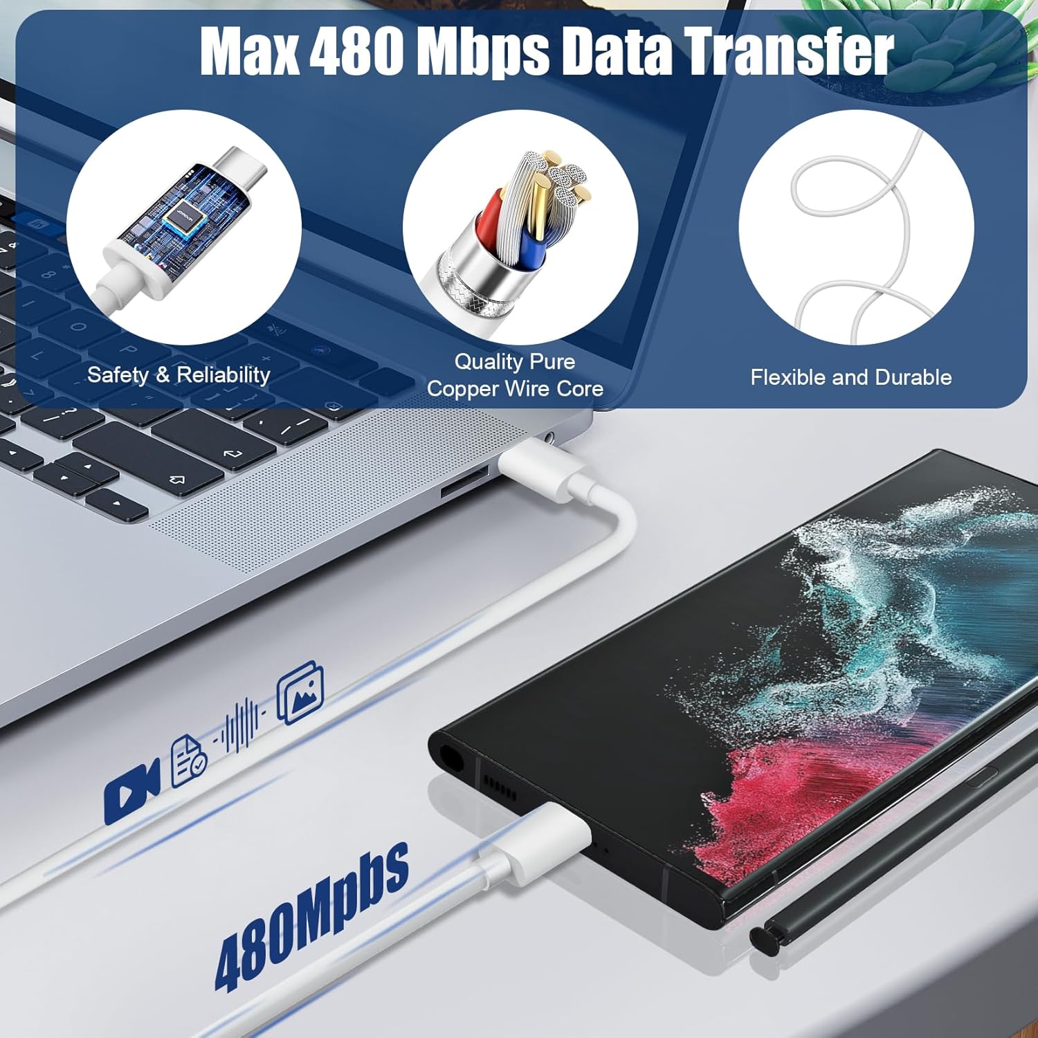 Thumbnail 5 de Samsung Fast Charger 25W 10ft USB-C cable pack