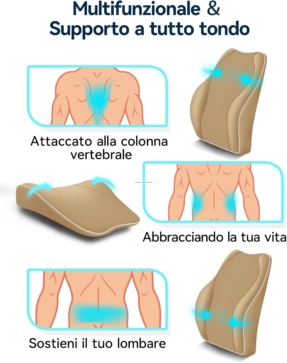 Thumbnail 3 de Travel Ease Cuscino Lombare Ergonomico 43x40x11 cm