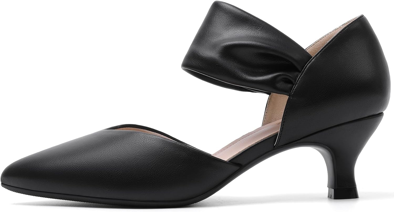 Detalle 2 de RIBONGZ Kitten Heels for Women: Closed-Toe Comfort with 2.4-Inch Low Heels