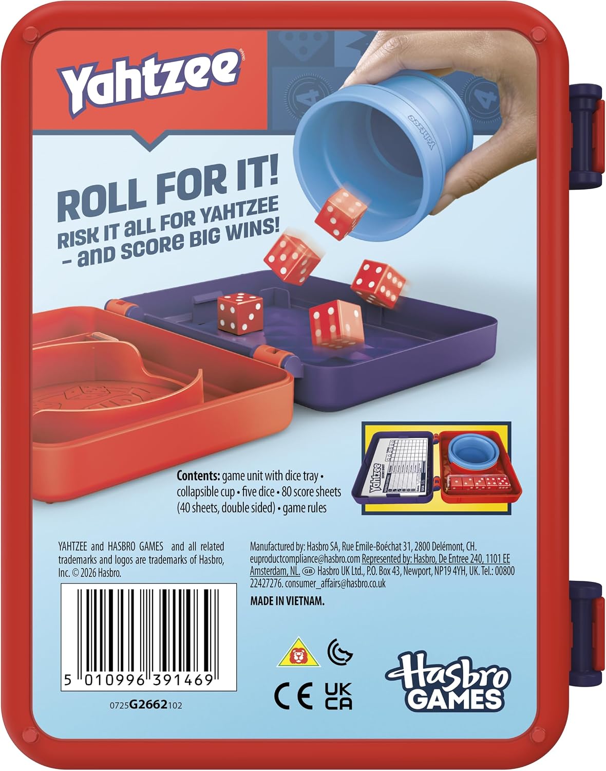 Detalle de Yahtzee dice game with silicone cup