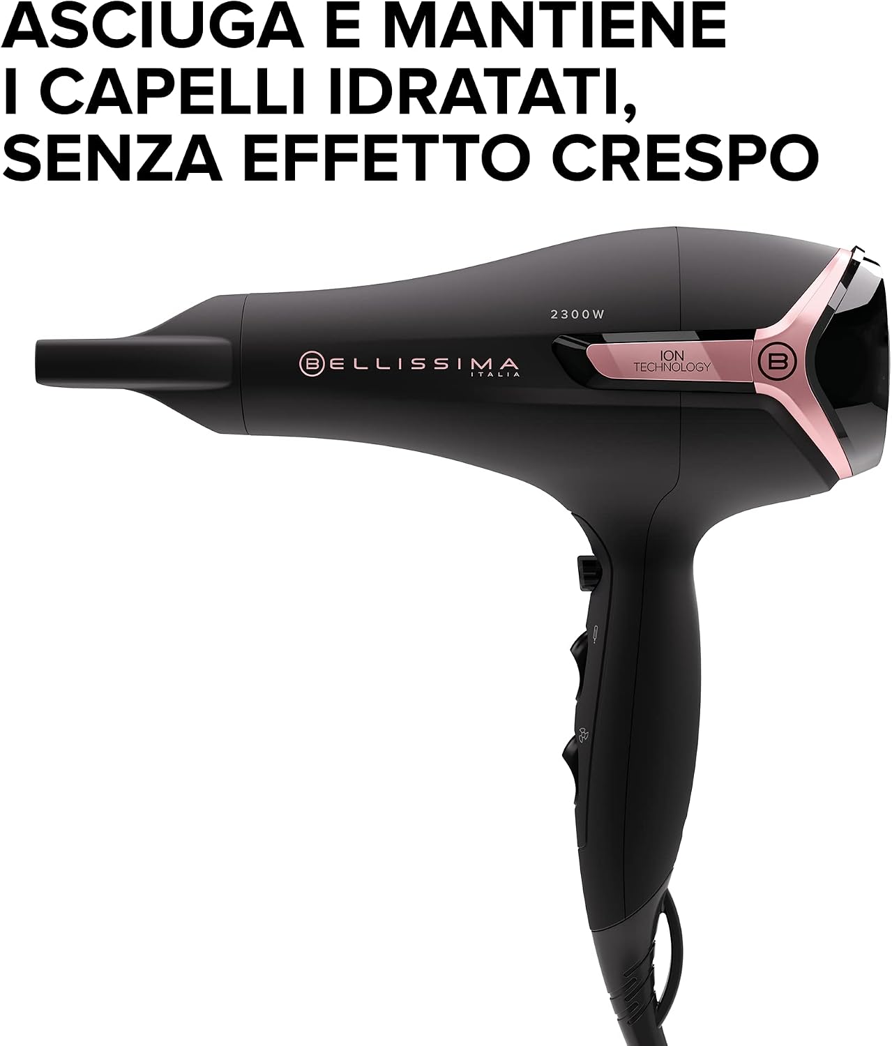 Detalle de Bellissima Imetec K9 2300 – Phon ionico 2300W con diffusore: asciugatura rapida e gestione crespo