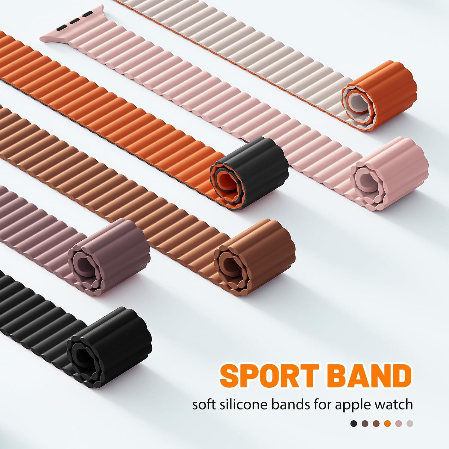 Detalle 2 de Magnetic Sport Bands for Apple Watch — Silicone Loop Strap (40/38mm, 41/42mm, 44/45/46mm, 49mm)