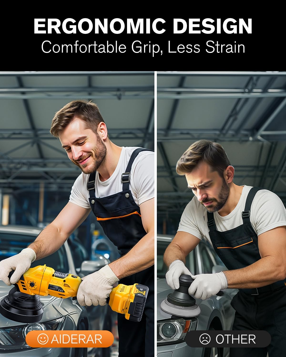Thumbnail 6 de Aiderar Brushless Cordless Car Buffer Polisher for Car Detailing (15mm Dual Action) with DeWalt 20V MAX Compatibility