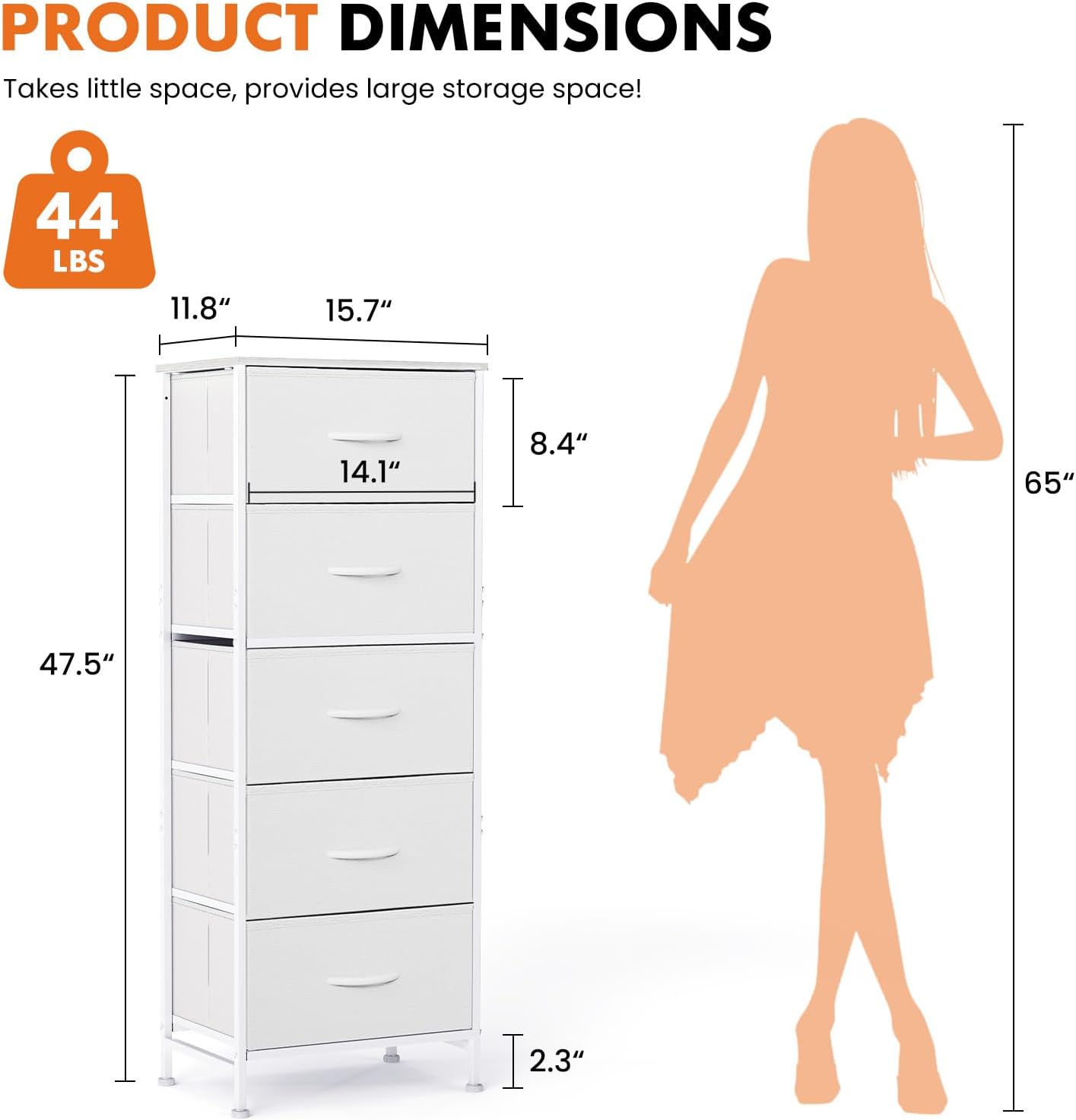 Detalle de Sweetcrispy 5-Drawer Dresser