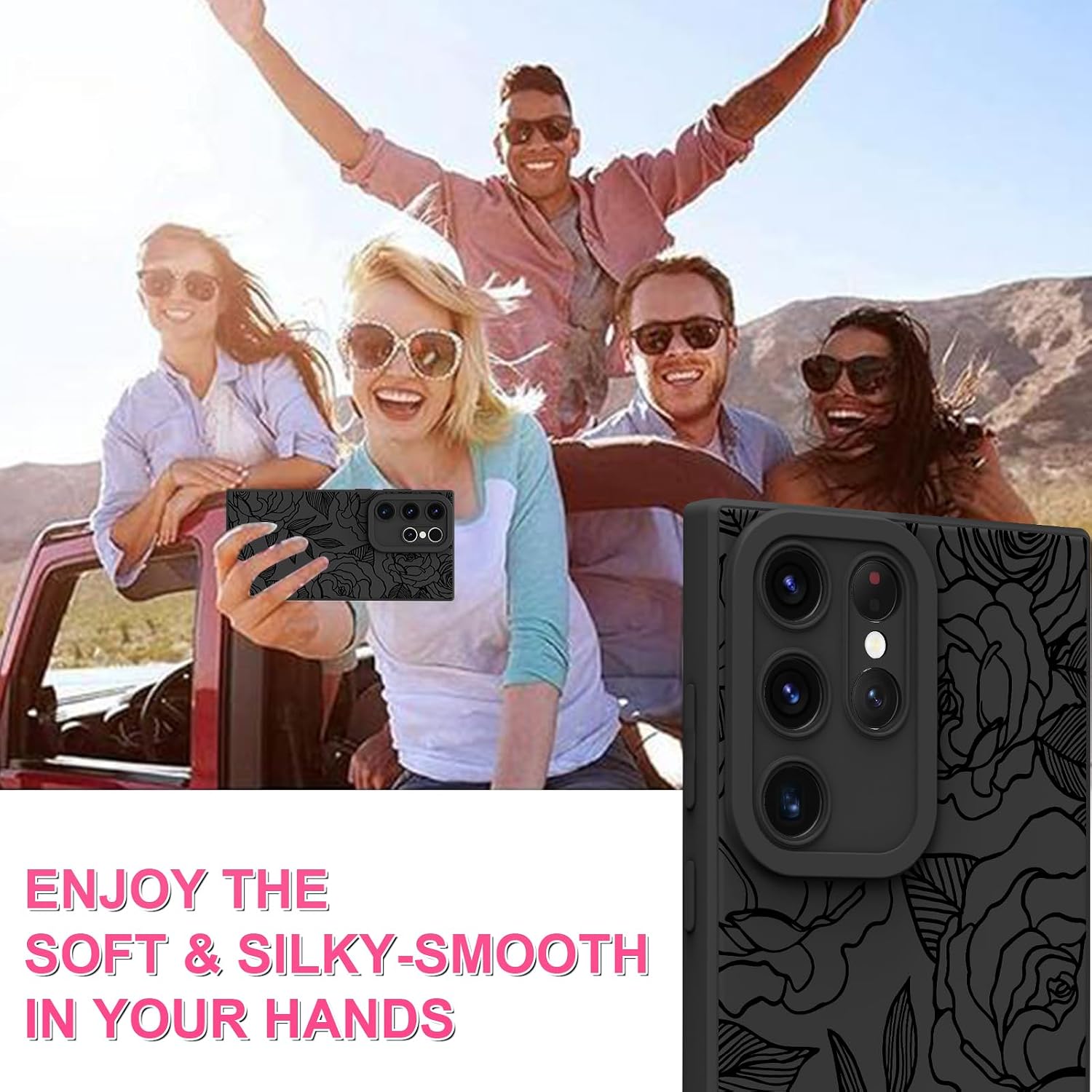 Detalle de OOK 64MYK-blackrose-s22ultra Case for Samsung Galaxy S22 Ultra, Black Rose